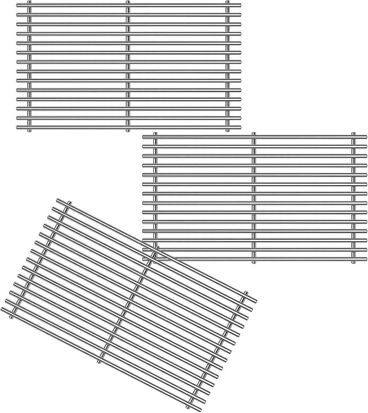 18.7" SUS304 9MM Cooking Grates for Weber Genesis II 400 and Genesis II LX 400, Genesis II/LX E410 E415 E435 E440 S410 S415 S435 S440 Series Grills, 3 Packs Grill Grate Parts for Weber 66089