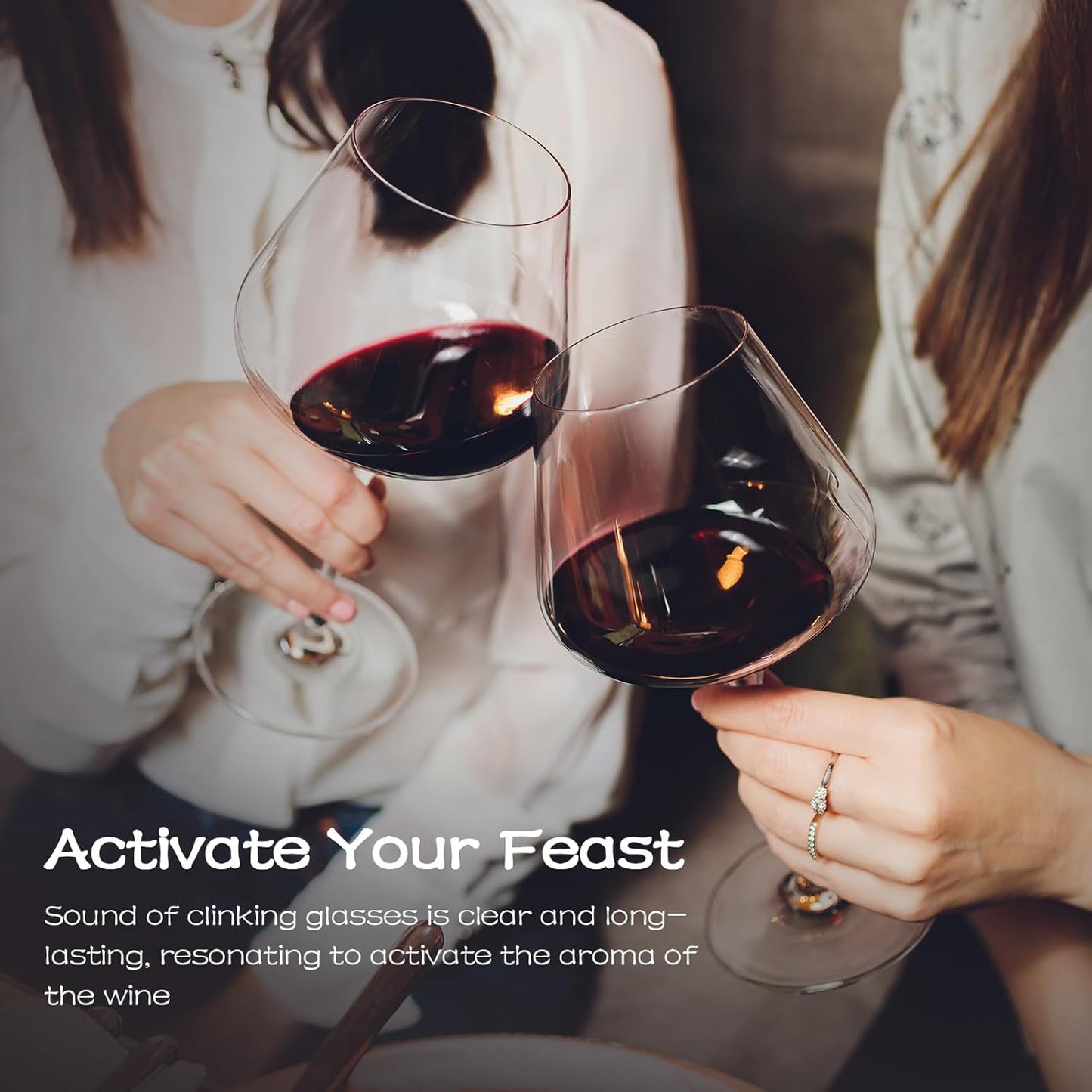 Chouggo Super Large 28Oz Wine Glasses Set of 2, Hand Blown Crystal Red Wine or White Wine Burgundy Glass, Hand Crafted by Artisans - Gifts for Women, Men, Wedding, Anniversary, Christmas, Birthday