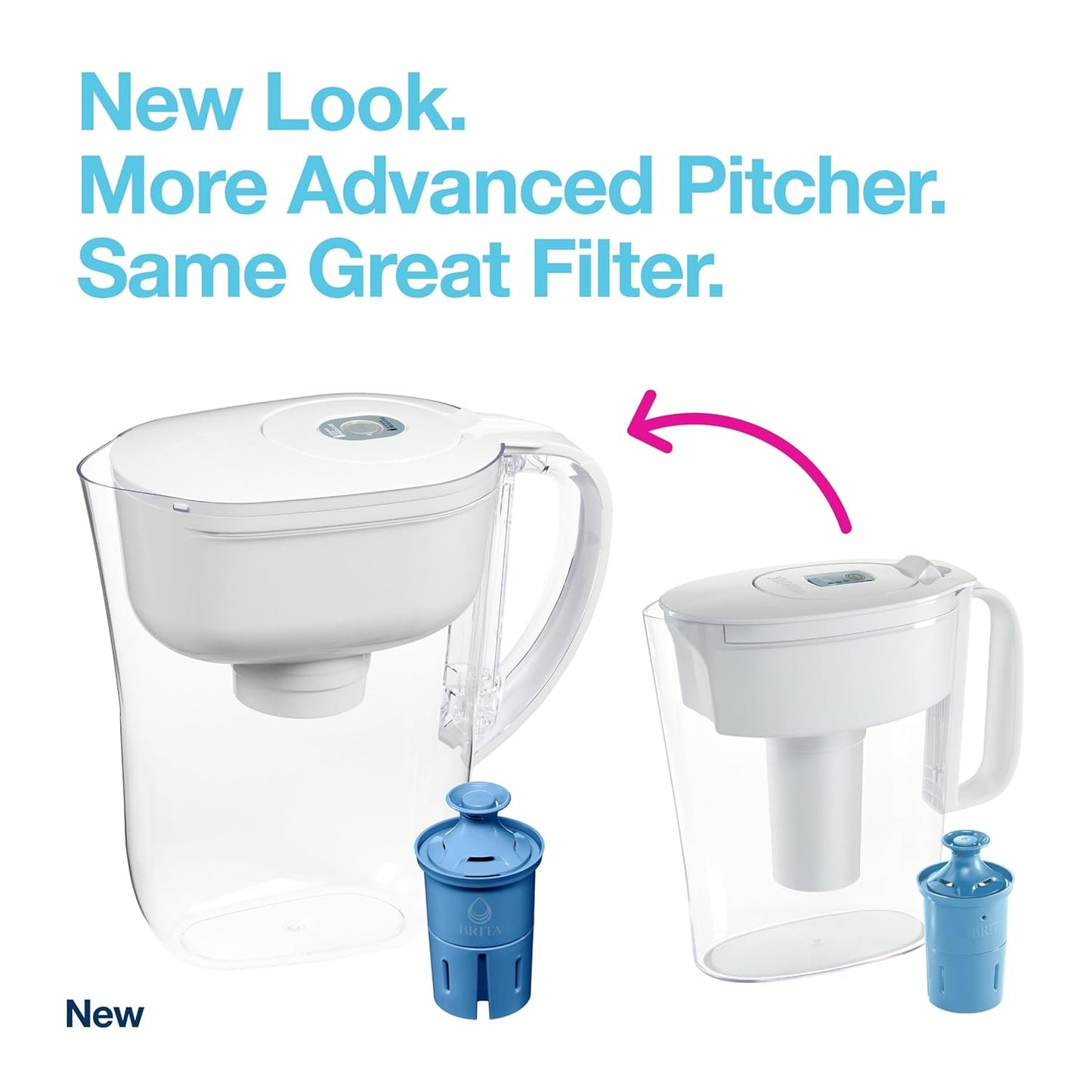 Brita Metro Elite Water Filter Pitcher, Removes 99% of Lead, Includes 1 Filter, 6-Cup, White