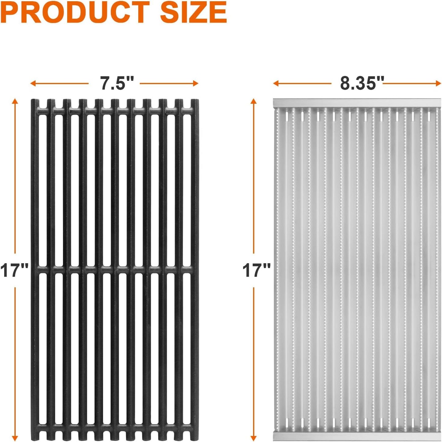 Grill Grates and Emitter Plates for Charbroil Commercial TRU-Infrared 3 Burner 463242516 463242515 466242515 466242615 463243016 463367516 463367016 466242516 463342620, G466-0025-W1A G466-2400-W1