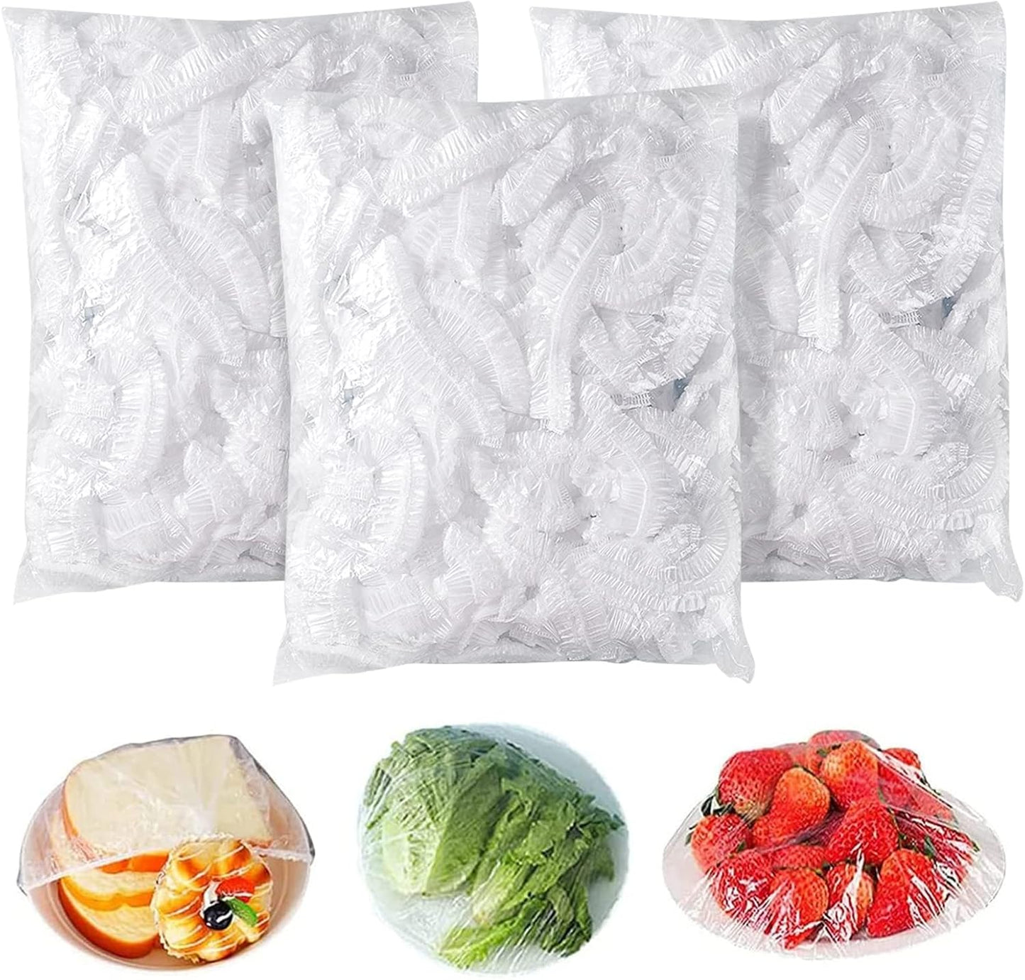 Homelove 300pcs Plastic Bowl Covers Food Cover Dish Covers, Reusable Elastic Stretch Fresh Keeping Bags, Kitchen Dining Plate Bread Proofing Food Storage Covers, Universal Kitchen Plastic Wrap