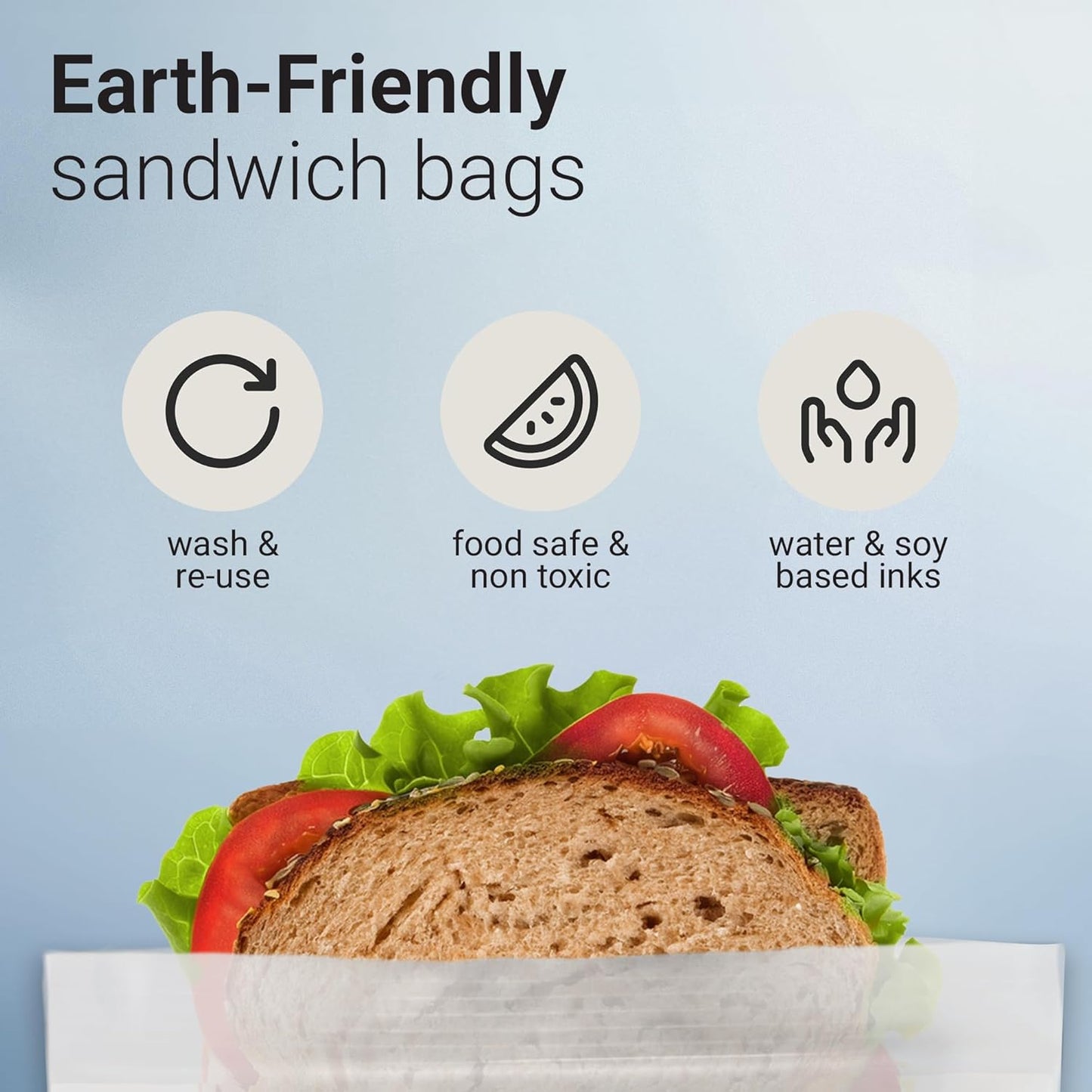 Vove Compostable Zip Bags | 30-Pack Sandwich Size | Biodegradable Food Storage | PLA & PBAT Eco-Friendly | Zero Waste Kitchen | Plastic-Free | FSC & DIN Certified