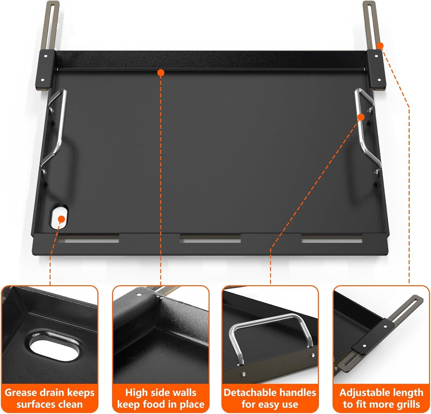 Stanbroil Universal Full Size Griddle Insert for Most 3-Burner Gas Grill - Compatible with Weber, Royal Gourmet, Cuisinart, Char-Broil, Nexgrill, Napoleon, Dyna-Glo, Monument Grills and More