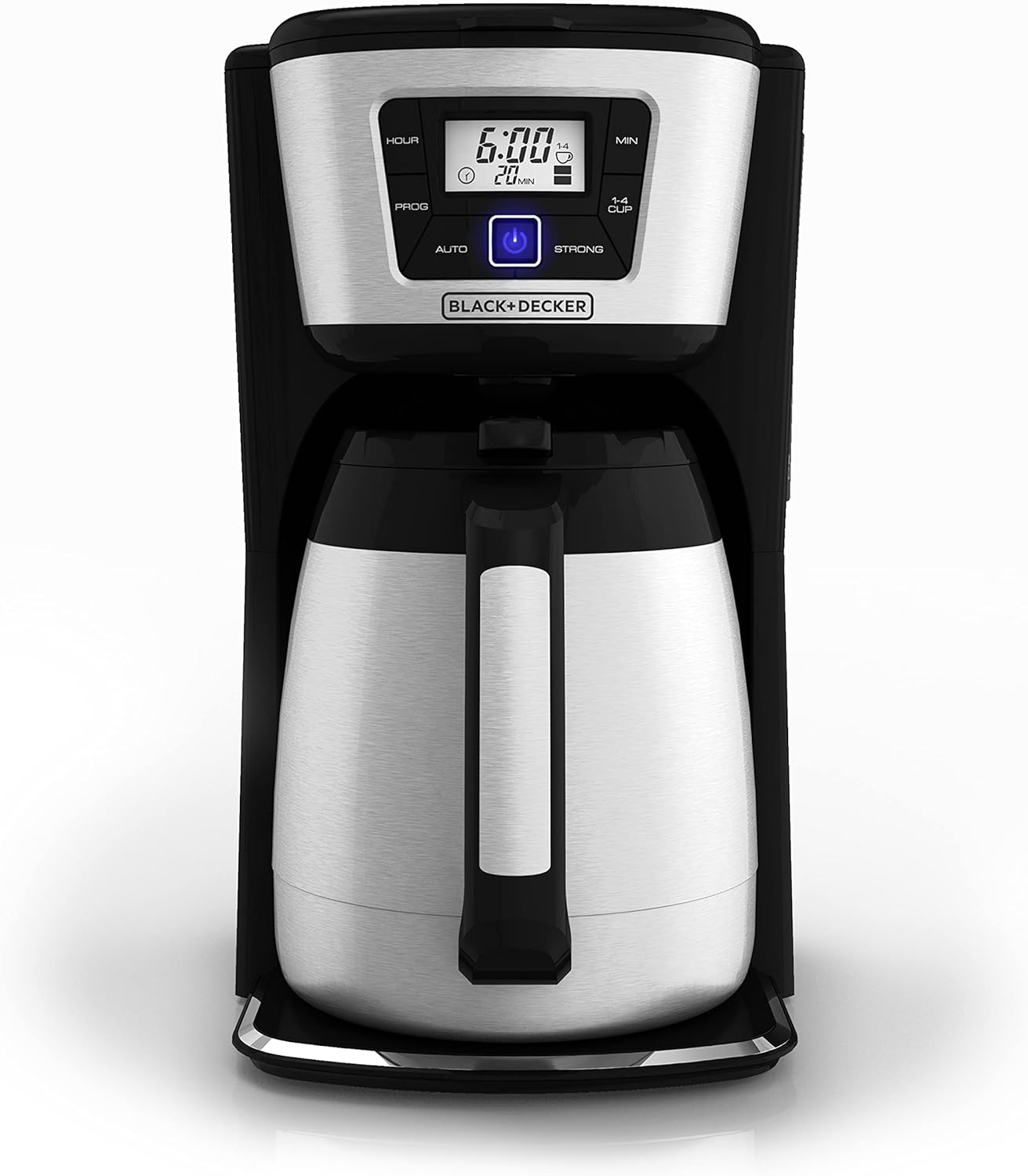BLACK+DECKER 12-Cup Thermal Coffee Maker, Keep Coffee Hot with Insulated Stainless Steel Carafe, Digital Controls, Easy to Clean.