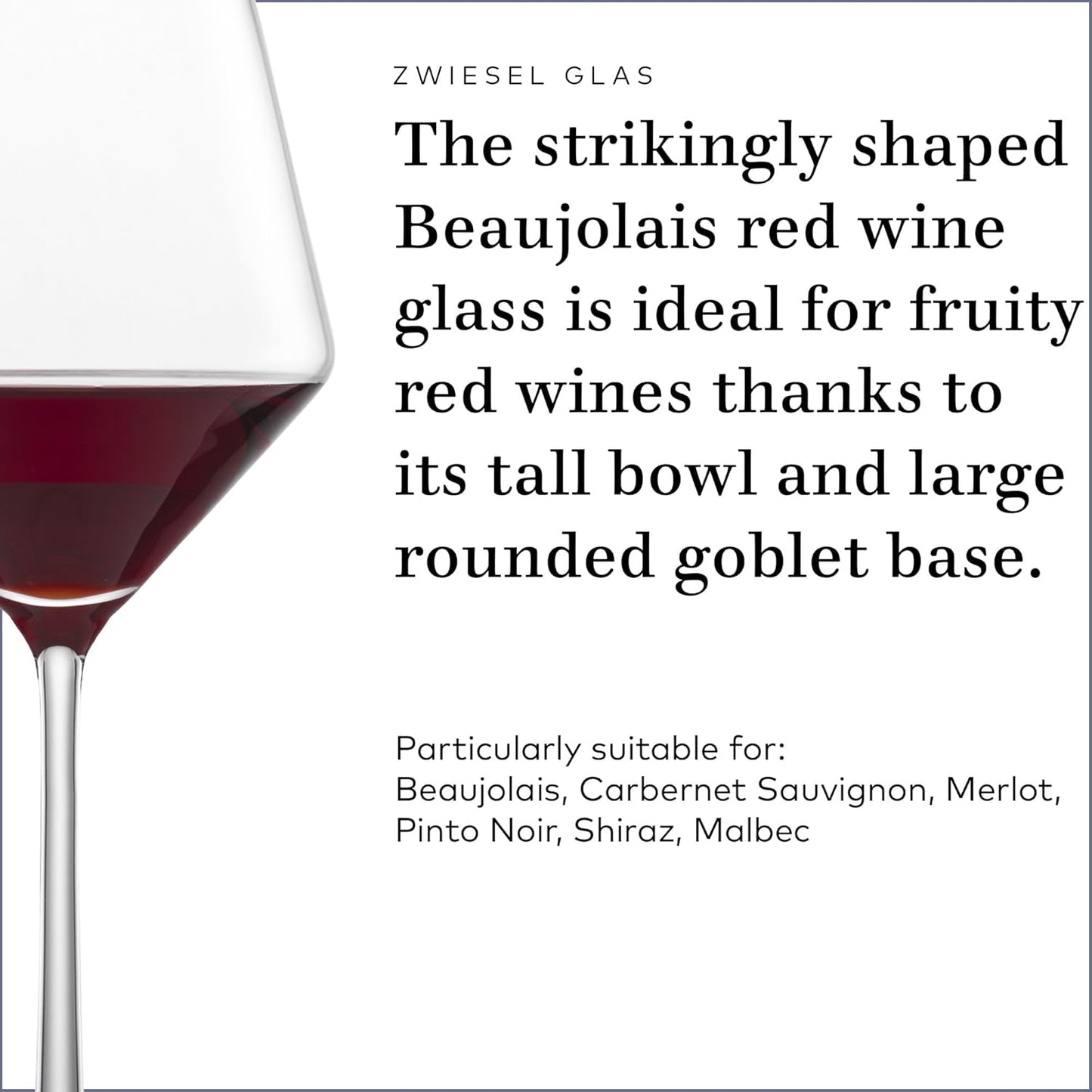 ZWIESEL GLAS Pure Beaujolais Red Wine Glasses (Set of 4), Wine Glasses for Red Wine, Dishwasher-Safe Machine-Made Tritan Crystal Glasses, Made in Germany (16 Ounce)