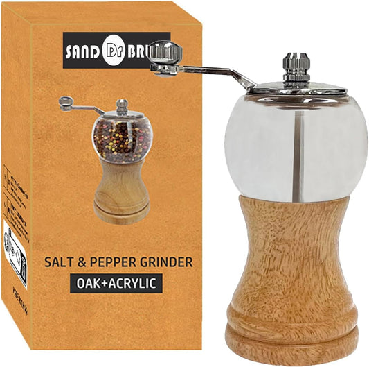 1-piece classic hand shake pepper mill gorgeous salt set, EP material acrylic, ceramic blades with adjustable coarse mill, enjoy your best freshly ground pepper sea salt (1 piece)