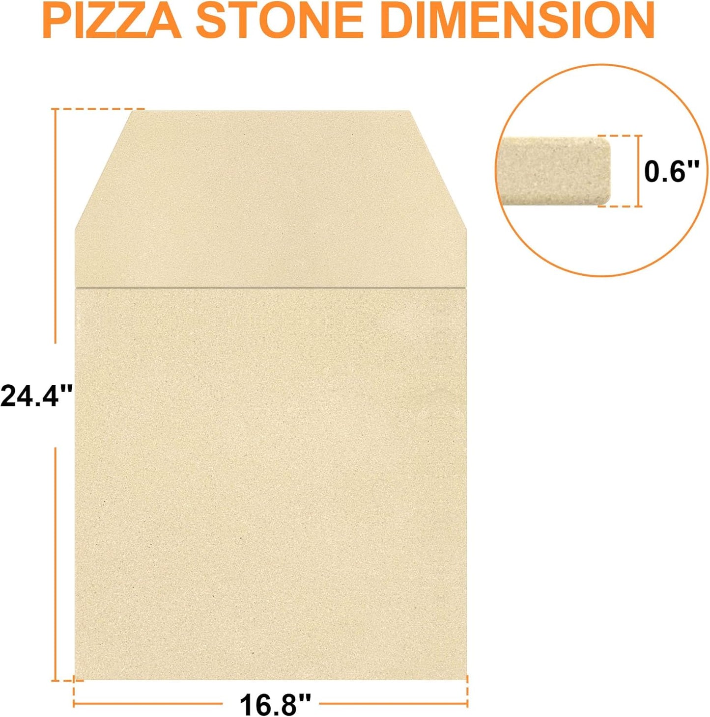 SafBbcue Cordierite Stone Baking Board for Ooni Karu16 Pizza Oven - Superior Quality for Pizza Lovers and Cooking Enthusiasts! Ideal Gift for Fathers and Husbands, Beige