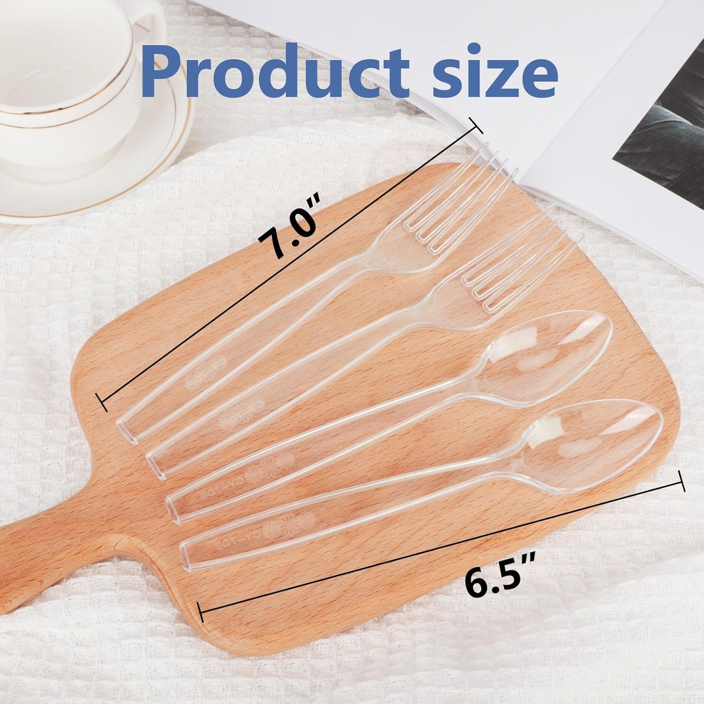 100 Count Plastic Silverware Heavy Duty -50 Forks, 50 Spoons, BPA-Free, Heat Resistant, Disposable Plastic Utensils Set, Plastic Cutlery Set, Plasticware Suitable for Party Everyday Use