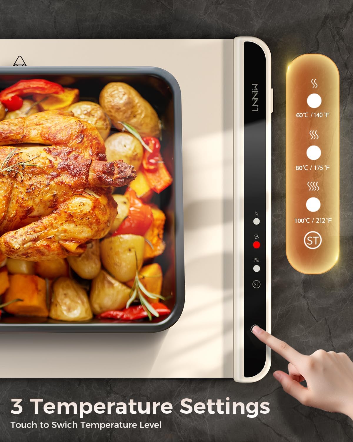 Warming Mat for Food,Food Warming Mat,Electric Warming Tray for Buffets Party and Home Daily Use,Heating Fastly in 10s,Portable Design,Timed Function for Your Family.