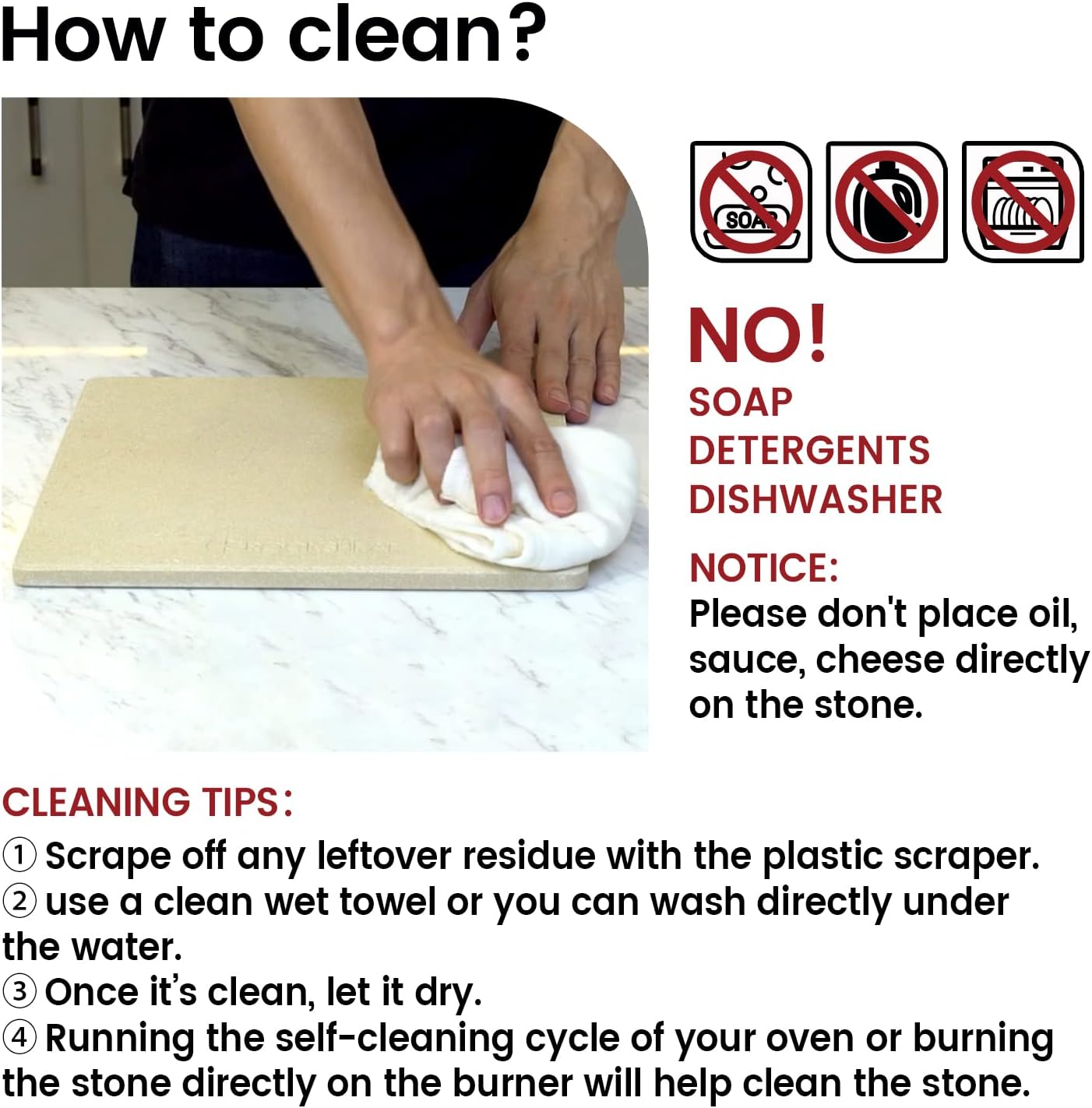 Pizza Stone, Rectangular Extra Large 23.6" x 15.8" x 0.6" Pizza Stones for Oven Grill BBQ, Industrial Commercial Heavy Duty Cordierite Baking Stone for Pizza Bread, Outdoor Pizza Accessories