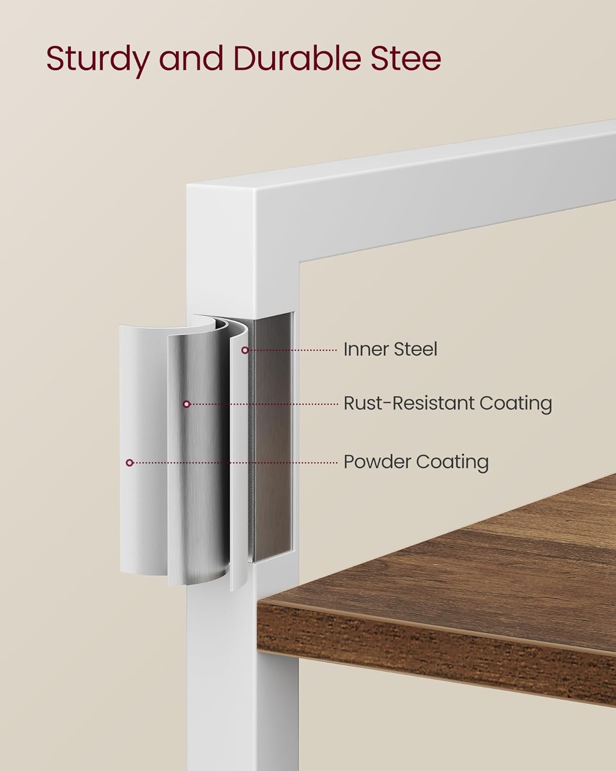 VASAGLE 6-Tier Bookshelf, Bookcase with Steel Frame, Book Shelf for Living Room, Home Office, Study, 11.8 x 31.5 x 73.2 Inches, Industrial Style, Honey Brown and Cloud White ULLS082K01