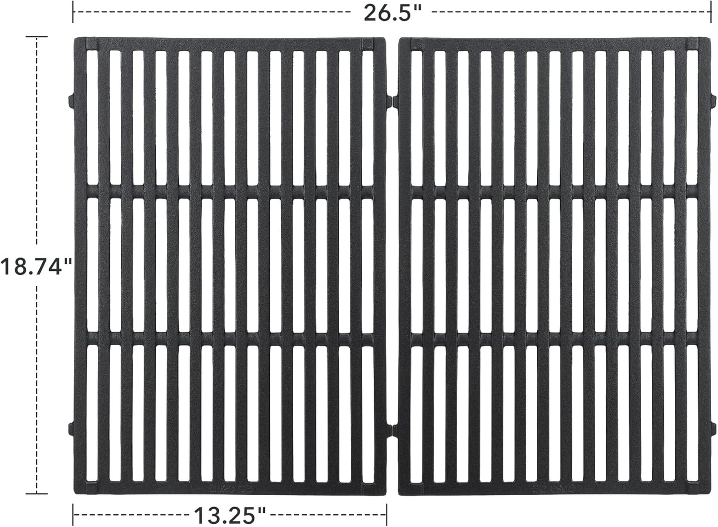 Stanbroil Cast Iron Cooking Grate for Weber Genesis II and Genesis II LX 300 Series Gas Grills - Grill Grid Grate for Weber Genesis 2022 - Replacement Parts for Weber 66095, Set of 2