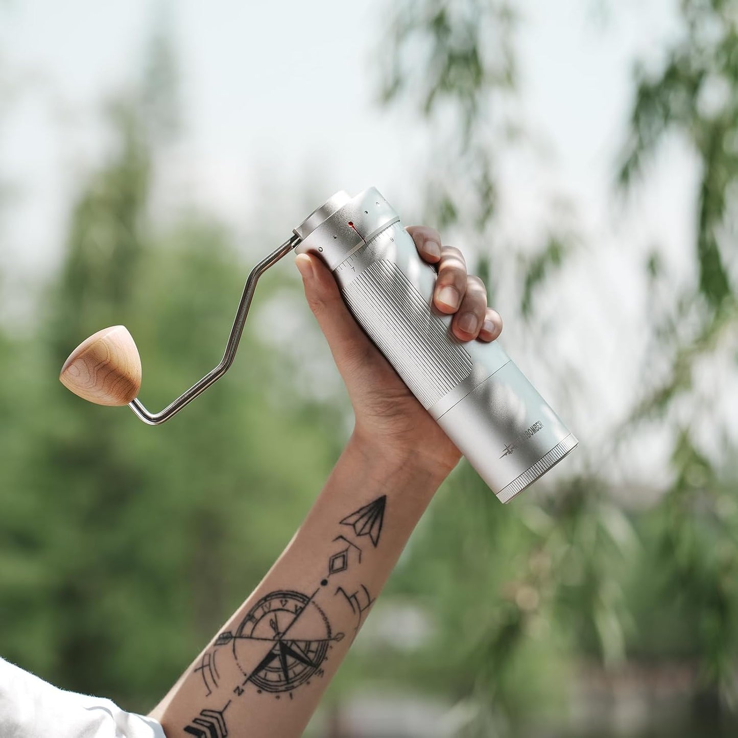 MHW-3BOMBER R3 Manual Coffee Grinder with CNC Stainless Steel Conical Burr and 5 Screen for French Press, Drip, Espresso, External Adjustable, Hand Coffee Bean Grinder with Magnetic Bin, G5934S-OS