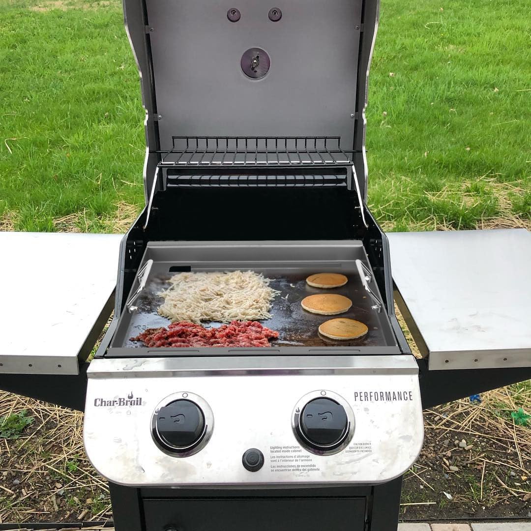 18" Full-Size Griddle Insert for Charbroil Performance 2 Burner 463625219 463625217 463673519 463673017 463673517, Flat Top Griddle for Charbroil Gas Grill, Replacement for G470-0002-W1 G470-0003-W1