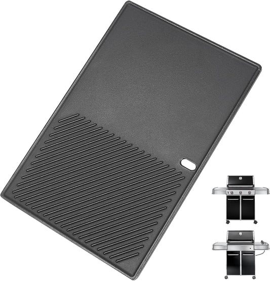 7566 Cast Iron Griddle for Weber Genesis 300 Series Grills – Compatible with Genesis E310, E320, E330, Cast Iron Reversible Griddle Plate Replacement for Weber 7524, 1 Pack