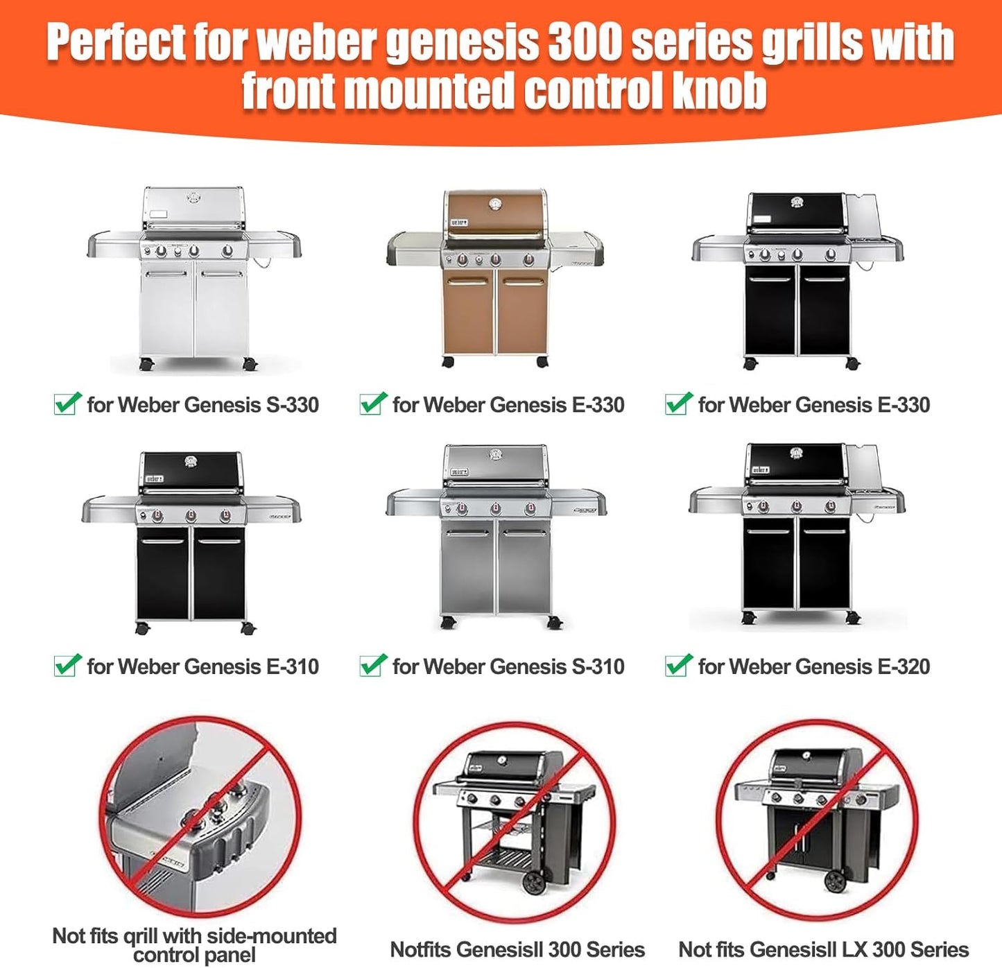 7524 7528 Cooking Grates 7622 Heat Deflectors 7620 Flavorizer Bars with Burner Tube Set for Weber Genesis Grill Replacement Parts E-310 E-320 E-330 S-310 S320 S-330 EP-310 EP-320