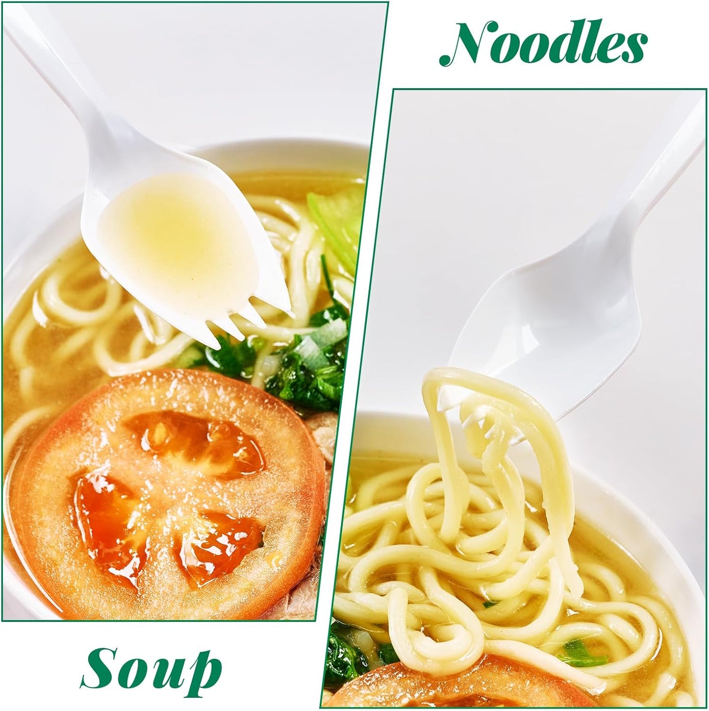 FOCUSLINE 2000 Pack White Disposable Sporks, Heat Resistant Plastic Sporks Bulk, Plastic Silverware for Take out Restaurants, Parties, Picnics, Travel & Any Events