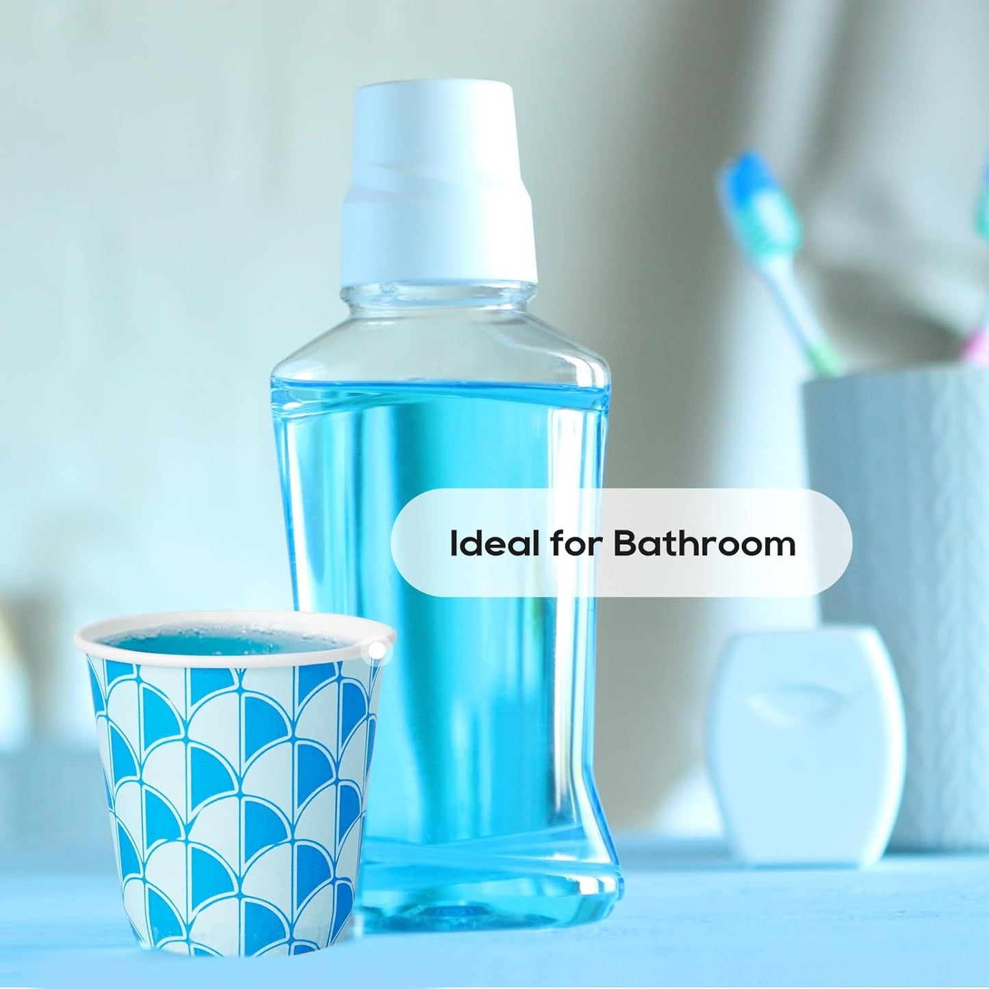 [800Pack] 3 oz Paper Cups, Small Mouthwash Cups, Disposable Bathroom Cups, Paper Cups for Party, Picnic, BBQ, Travel, and Event, Assorted designs