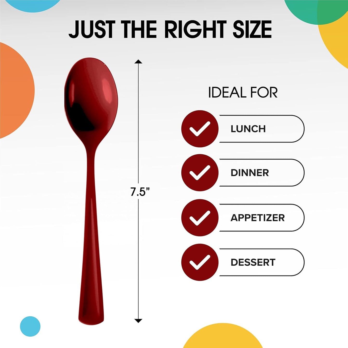 Burgundy Plastic Spoons 200 Pcs Burgundy Spoons Disposable Utensils Heavy Duty Plastic Cutlery Set Disposable Cutlery Sets Flatware Sets Silverware Set Party Supplies & Party Tableware Party Solids