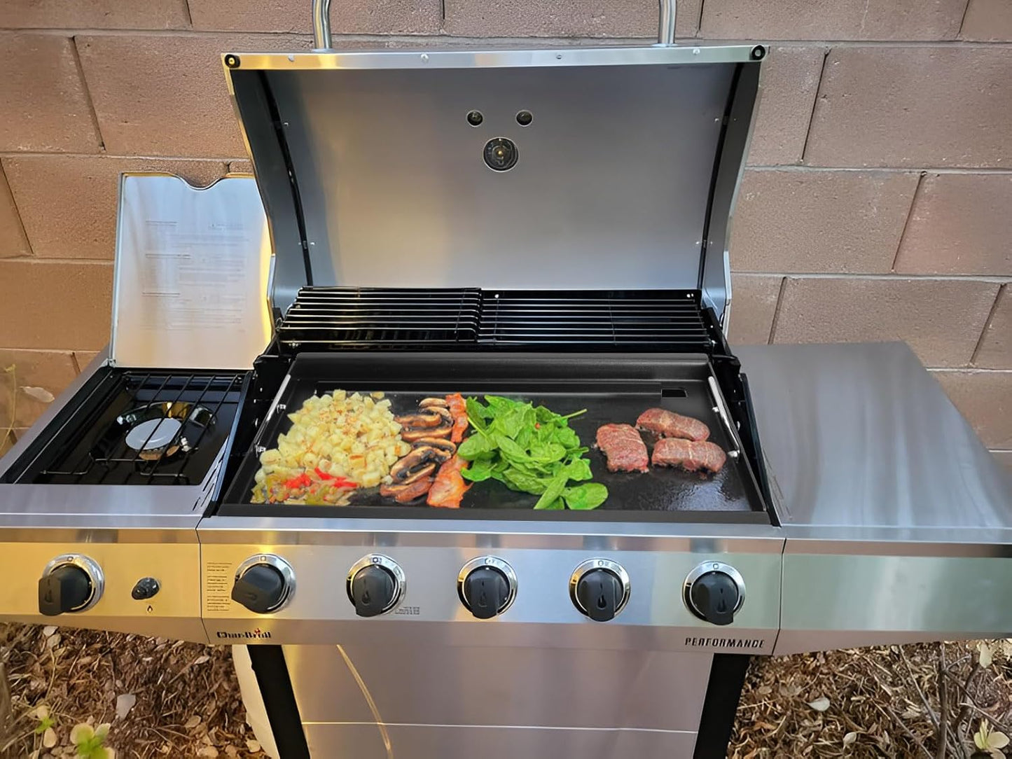 Full Size Griddle for Charbroil Performance 5-Burner, Flat Top Griddle for Charbroil Grill 463448021 463449021 463450022 463451022 463455021 463458021, Replacement Parts for G426-0004-W1 G426-0005-W1