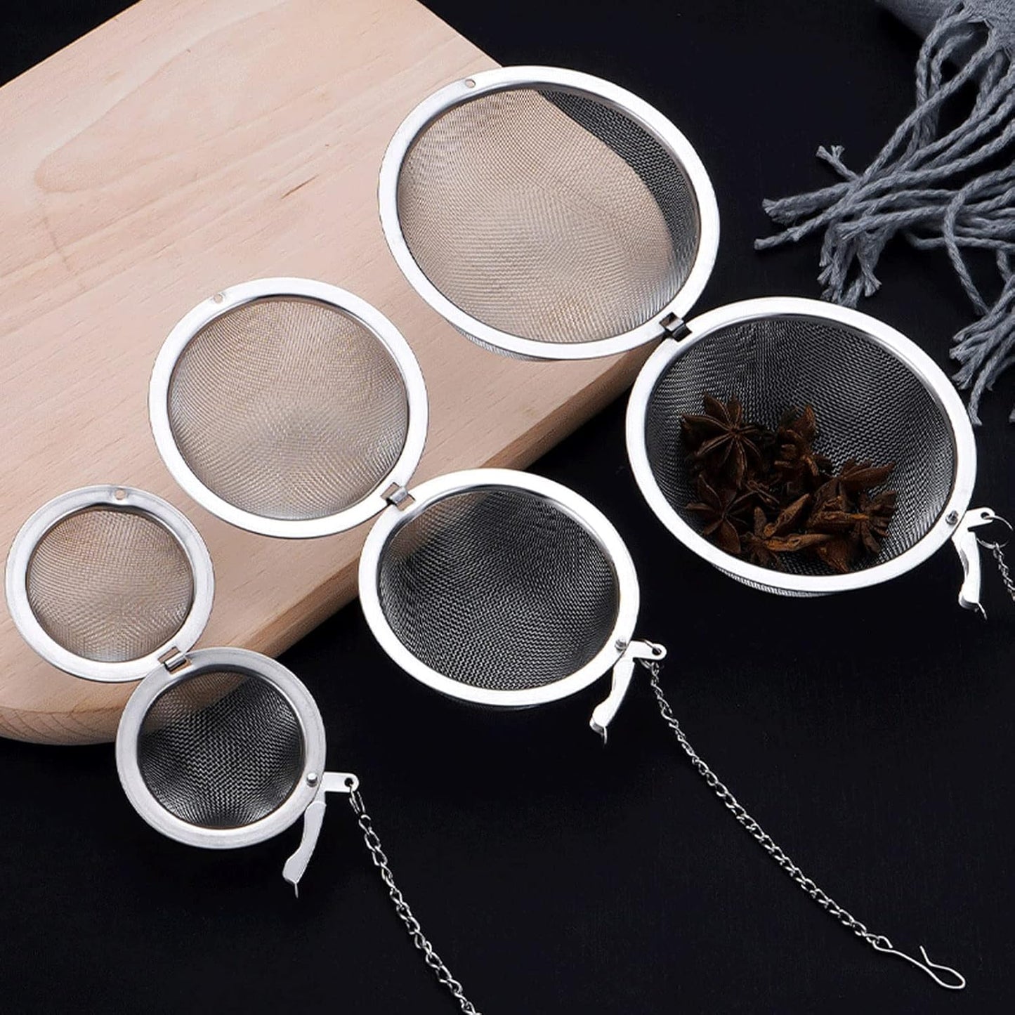 2PCS Tea Infuser, Upgraded 3.5 IN Tea Strainer, Premium Tea Infusers for Loose Tea, Tea Steeper, Tea Ball for Tea Flavoring Herbal Spices Seasonings