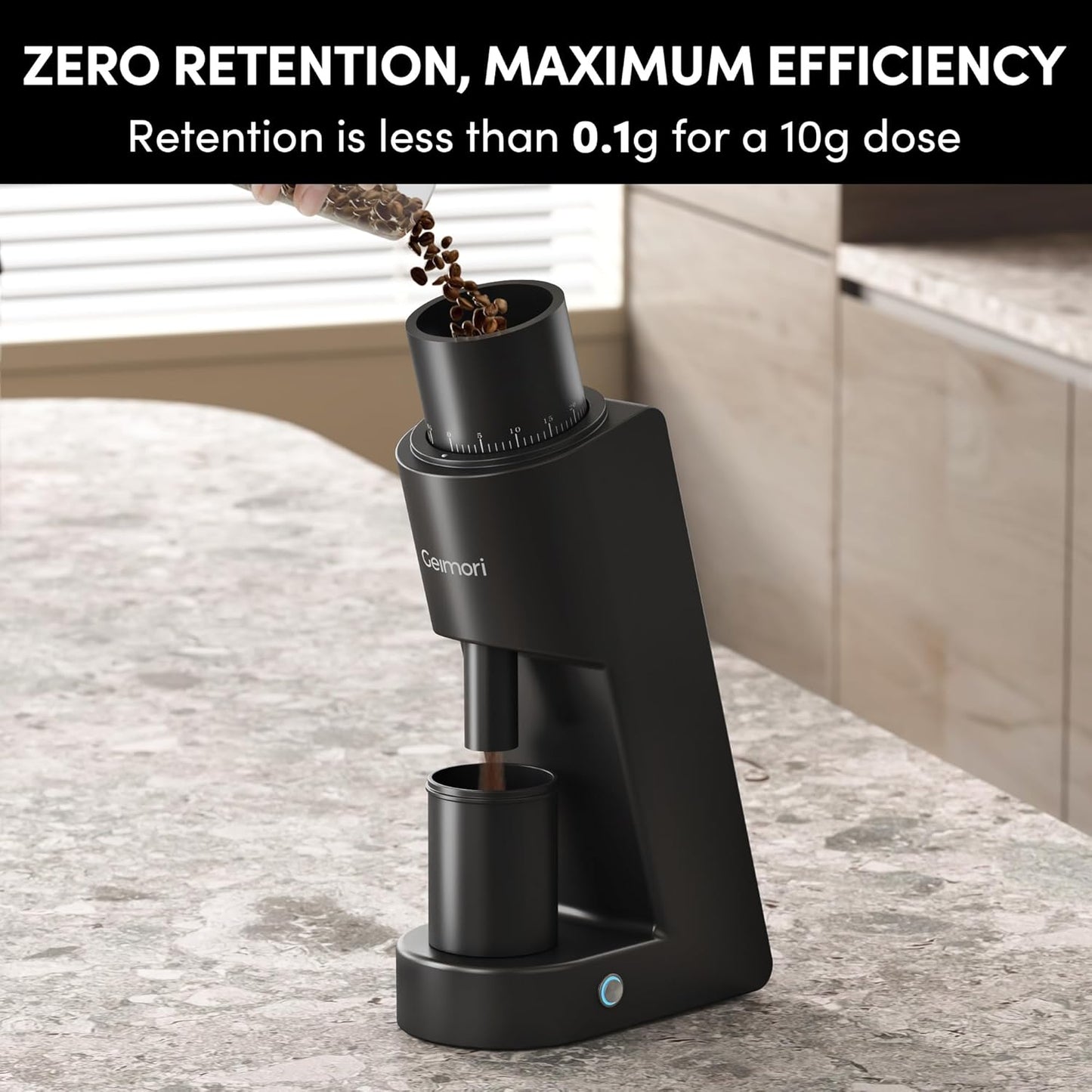 Burr Coffee Grinder,Wirsh Electric Single Dose Coffee Grinder Geimori GU38 with 38mm 6-Core Conical Burr,Stepless Adjustment for Drip,French Press,Cold Grind Settings from Fine to Coarse