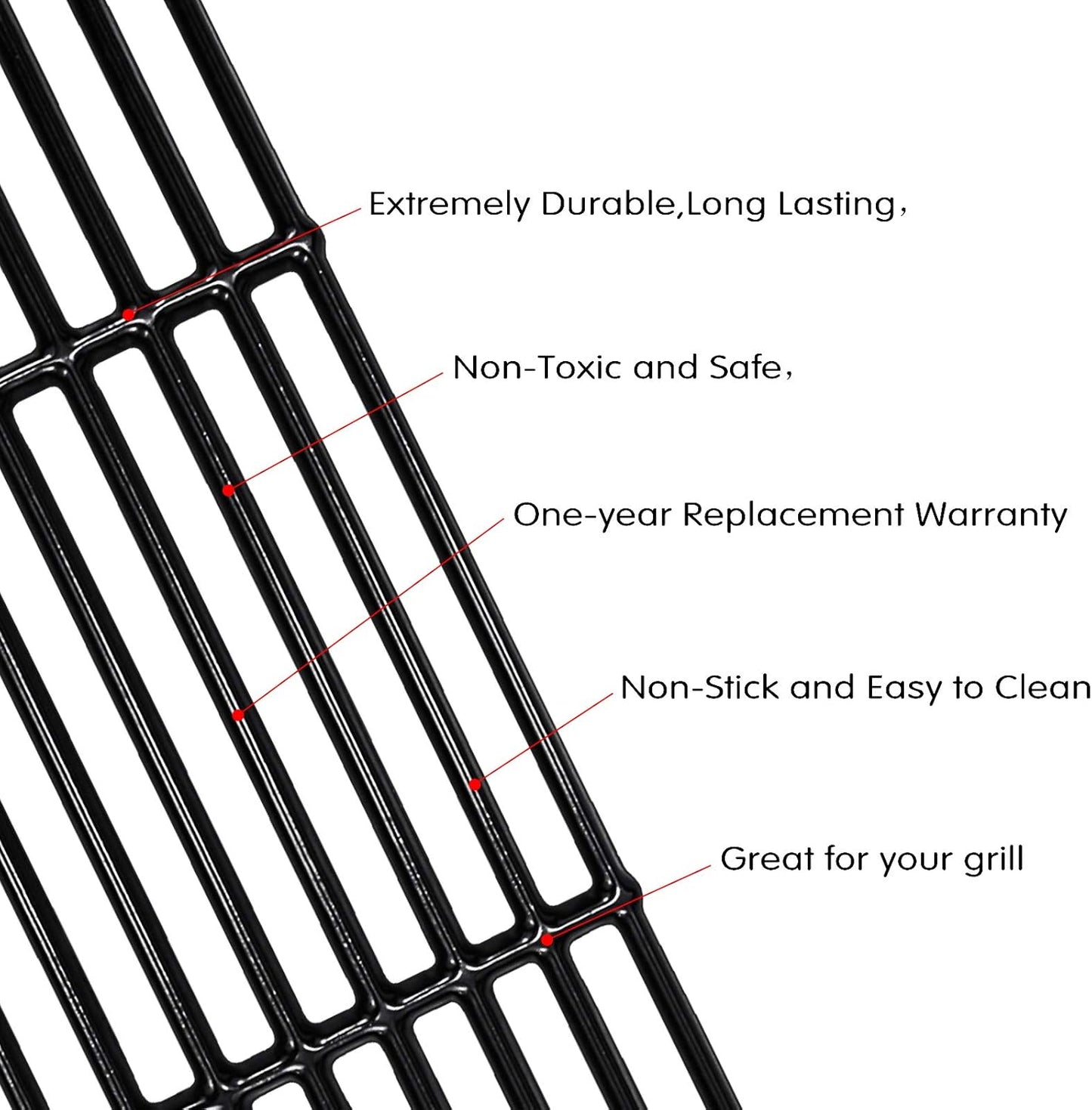 Uniflasy Cooking Grid Grates Replacement for Chargriller 2121, 2123, 2222, 2828, 3001, 3008, 3030, 3725, 4000, 5050, 5252, 5650, King Griller 3008 5252, 19 3/4 x 6 3/4 Inches for Each, 4 Pack