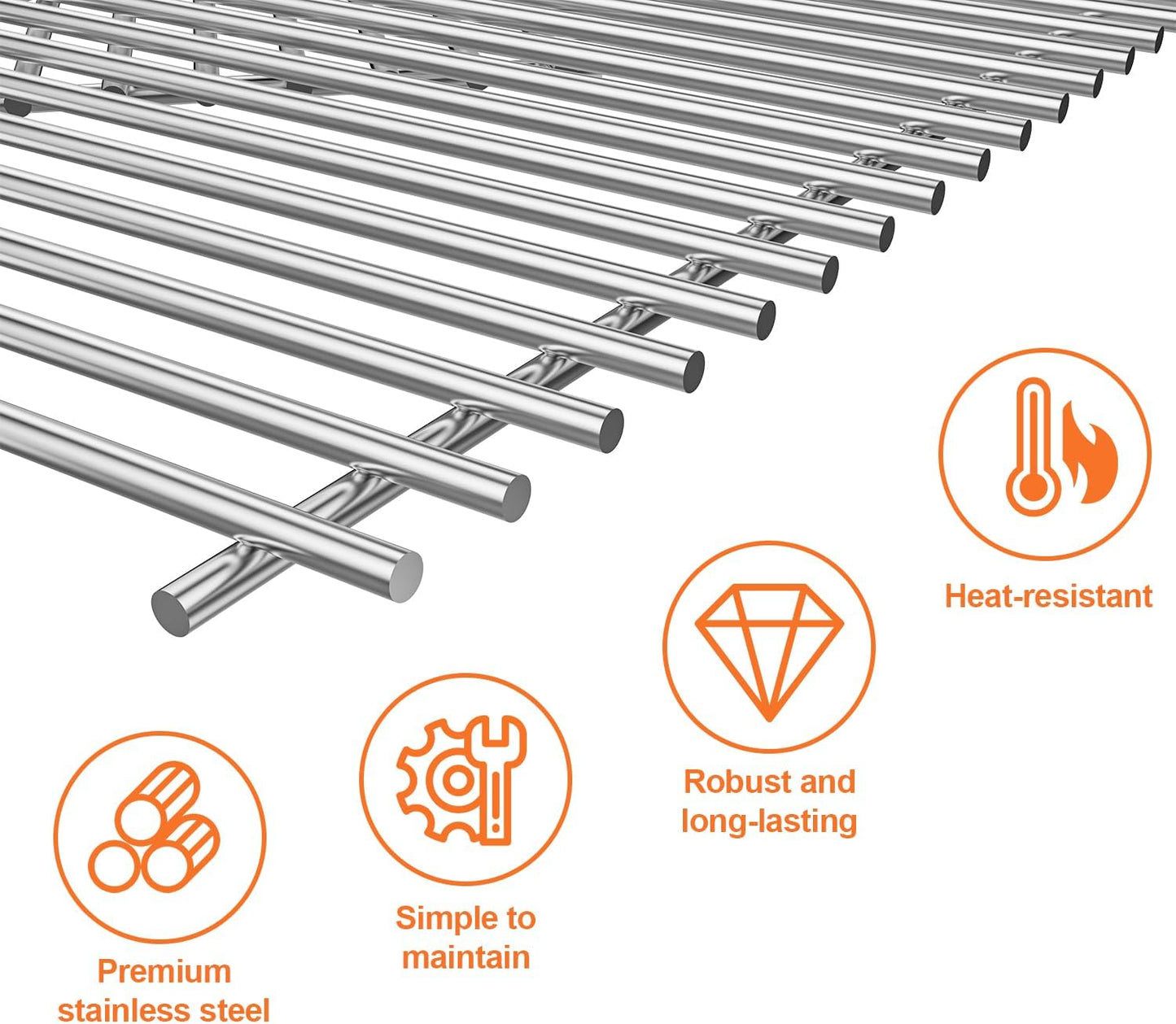 KEESHA 7852 Stainless Steel Grates Replacement Parts for Weber Crafted Genesis II 300 Series Grill Grates for Weber Genesis ii E-310 E-315 E-325 E-330 E-335 S-310 S-335 S-345 SE-335 SE-310