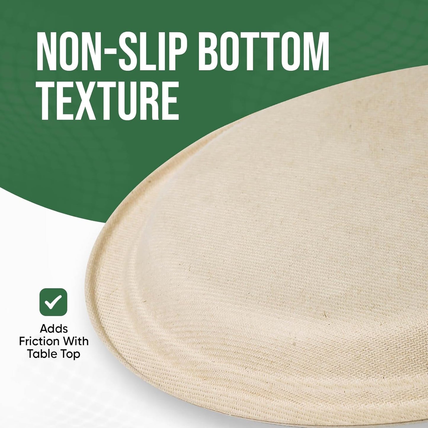 9 Inch Compostable Paper Plates (100 Pack) - Eco-Friendly Disposable Dinnerware for Parties, Microwavable & Water/Oil Resistant - 100% Biodegradable Heavy Duty Brown Plates for Events, Picnics