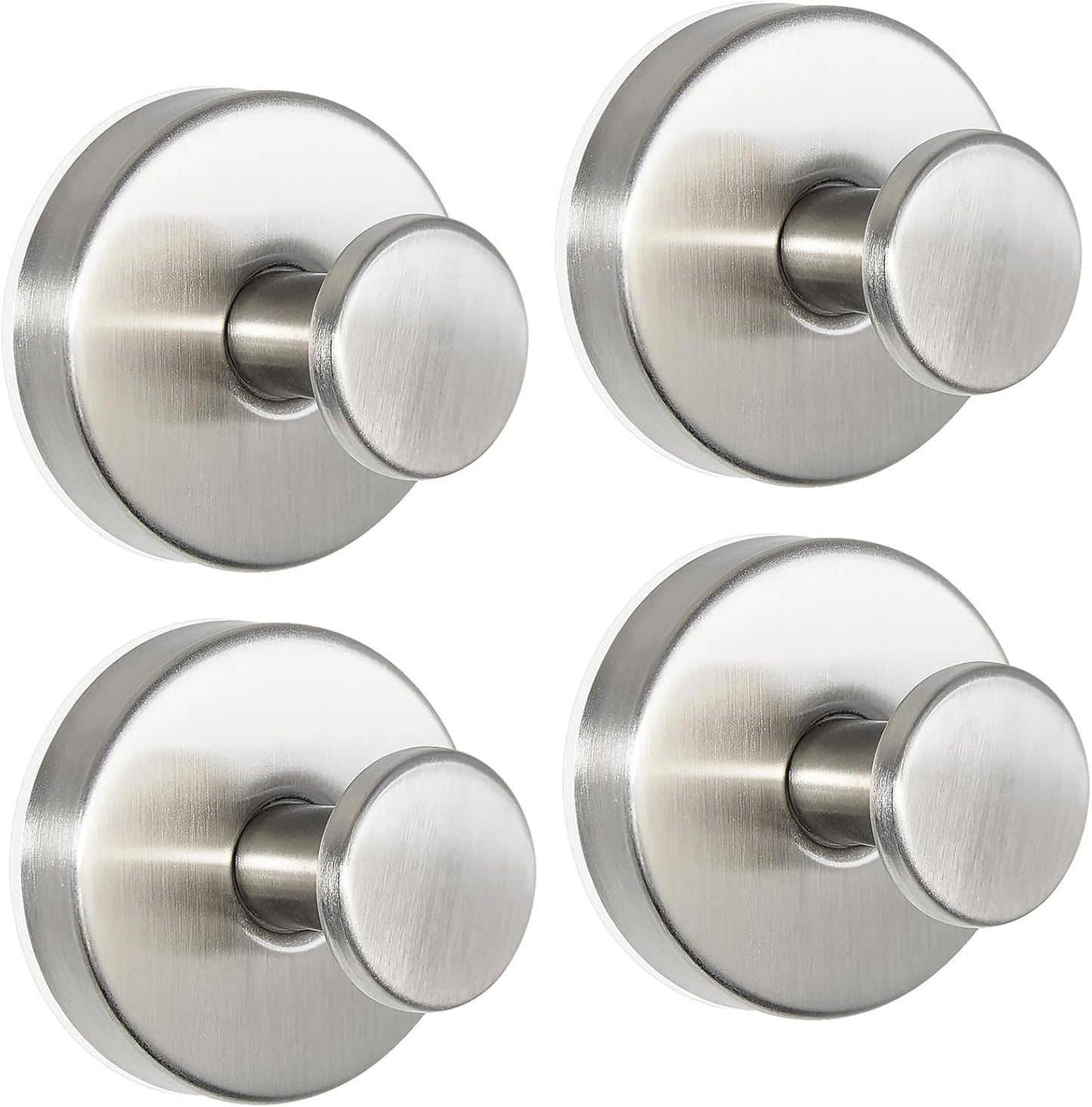 ZESLMG Suction Cup Hooks for Shower Wall, Door Wreaths, Removable Inside Shower Towel Hooks for Bathroom Window Glass Kitchen- Bath Robe Loofah Suction Hooks for Hanging More Surfaces (Nickel, 4 Pack)
