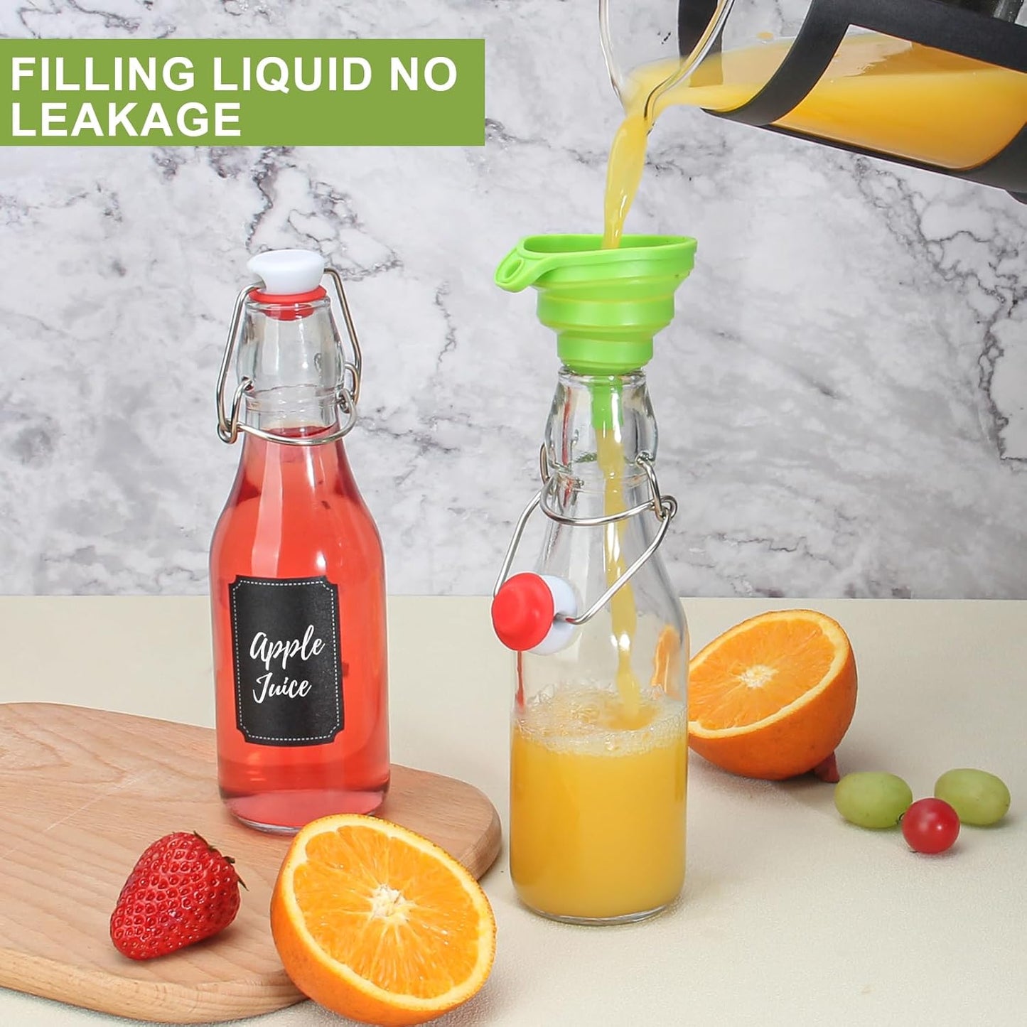 Ruckae 12 Pack 8.5 OZ Swing Top Glass Bottles with Lids Kombucha Coquito Flip Top Glass Bottle for Syrup Vanilla Extract Brew Beer Kefir Air Tight Bottles for Gift (8.5 oz 12 pack)