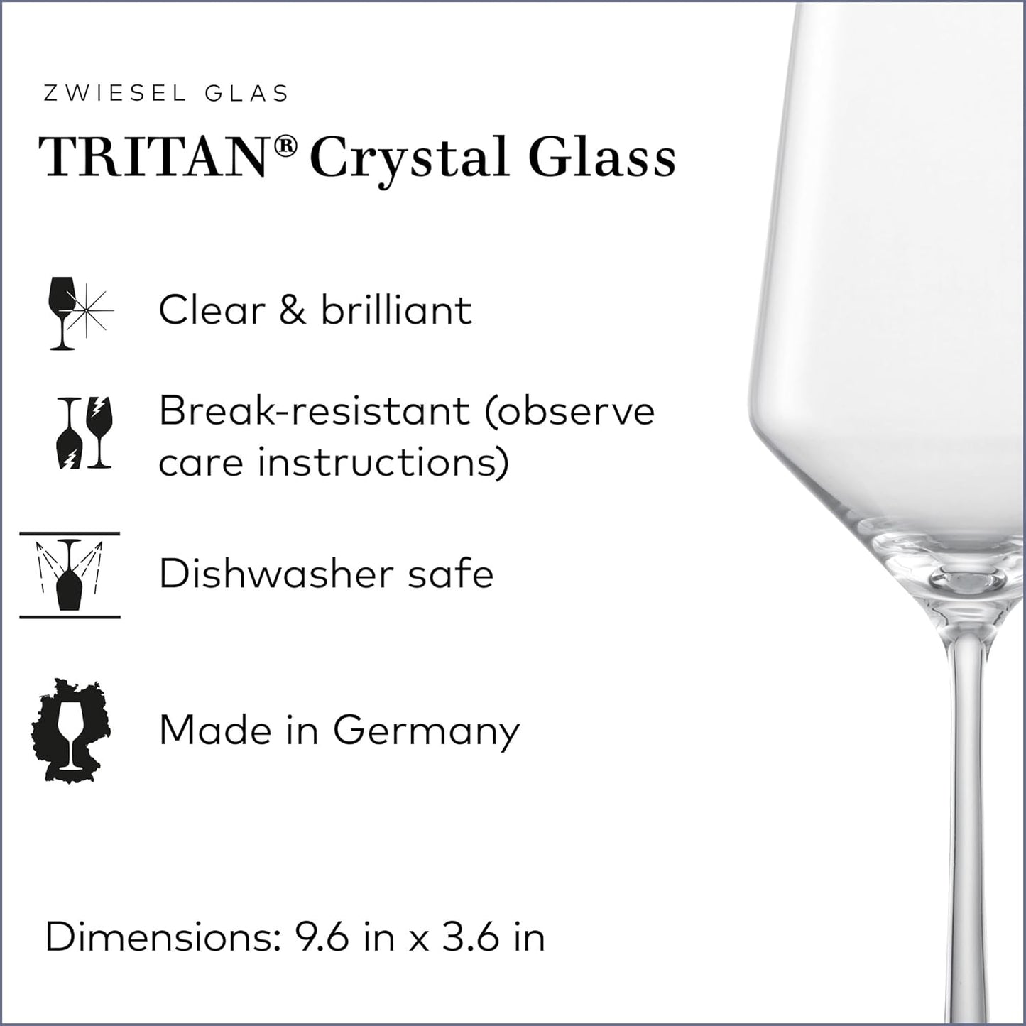 ZWIESEL GLAS Pure Cabernet Red Wine Glass (Set of 4), Graceful Wine Glasses for Red Wine, Dishwasher-Safe Tritan Crystal Glasses, Made in Germany (19 Ounce)