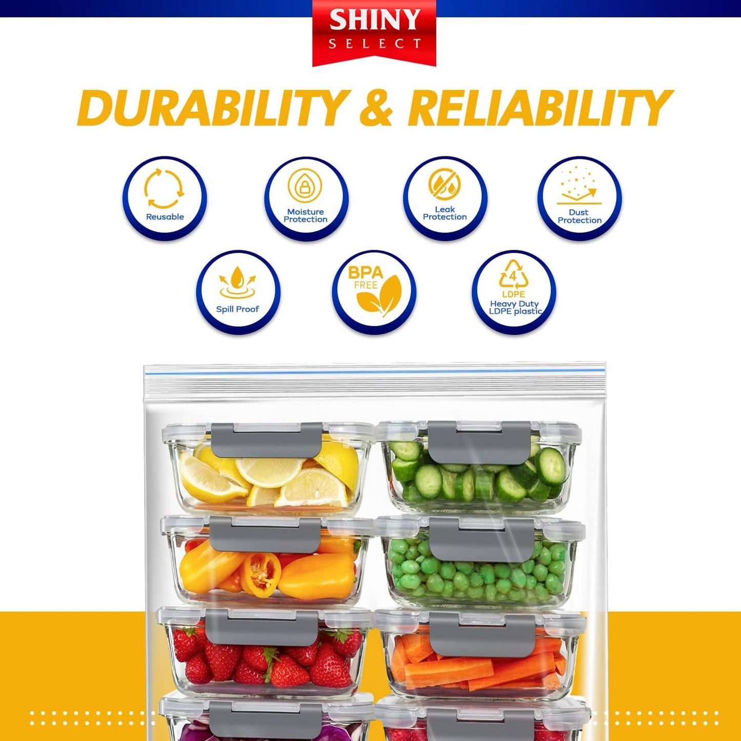 [ Pack of 25 ] Big Resealable 3.5 Gallon Large Freezer Bags for Moving, Packaging, Storage, Meal Prep, Food Storage, Brining, Closet Organization