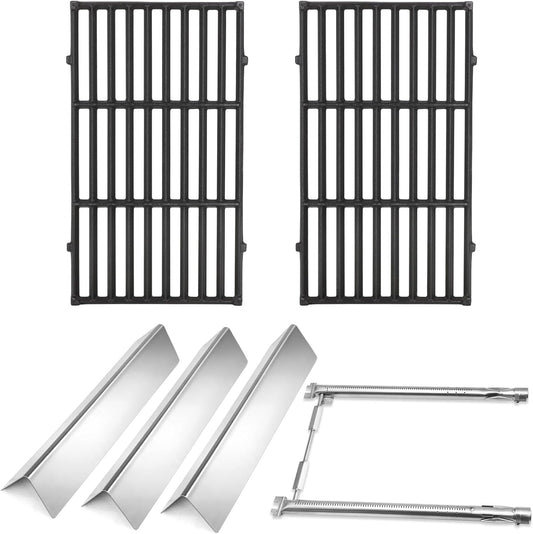 Criditpid Grill Replacement Parts for Weber Spirit I/II 200 with Front Control, Stainless Steel 7635 Flavorizer Bars, 69785 Burners & 7637 Grid Grates for Weber Spirit E210, E220, S210, S220 Grills.