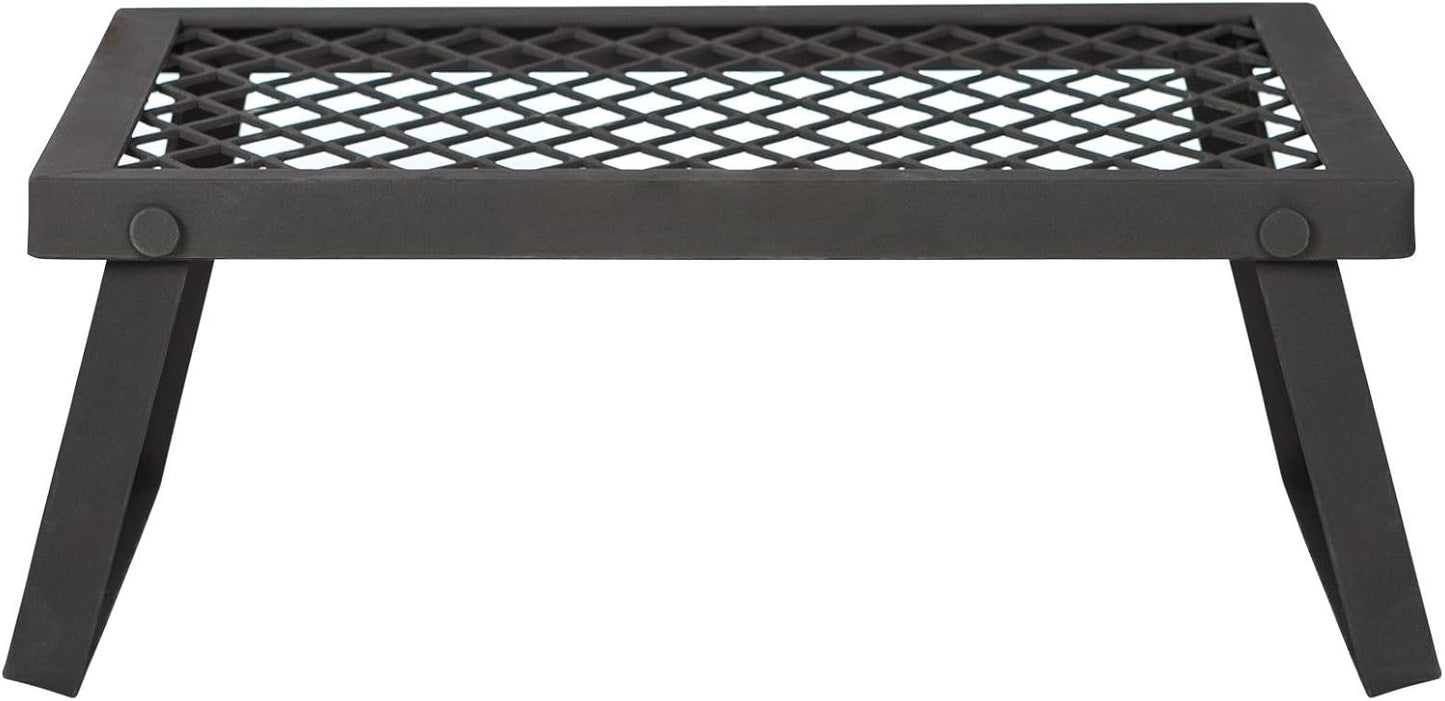 Amazon Basics Heavy-Duty Portable Camping Grill Grate for Campfire Cooking, Black