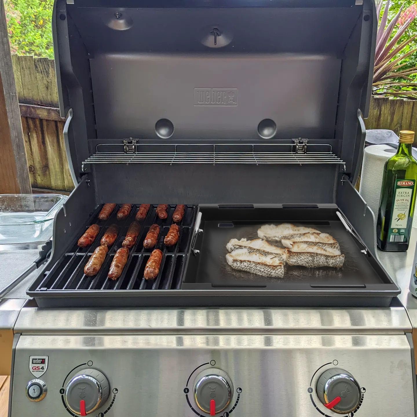 Griddle Inserts & Grate for Weber Genesis II 300 Series Grills, Flat Top Grill Griddle for Weber GS4 Genesis ii E-310/315/325/330/335 S-310/335, Replace for 6788 Full-Size Griddle