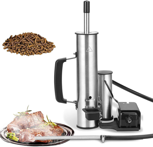 Outdoor Smoke Generator, Stainless Steel Electric Smoker, Smoke Tube for Pellet Smoker, Hot/Cold Smokers with Adjustable Smokes Volume Air Pump, Perfect for Cold Smoking Cheese, Birthday Gifts for Men