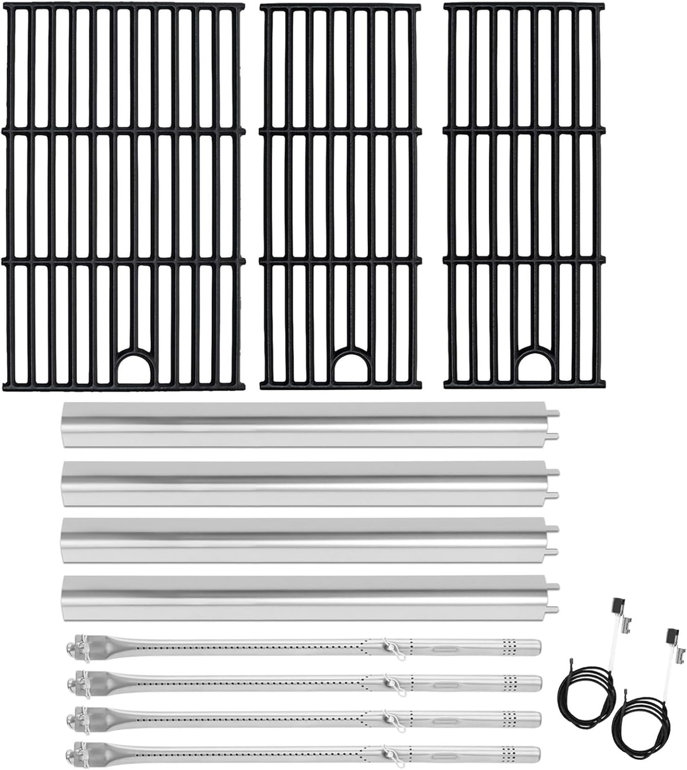 Grill Parts for Charbroil Performance 4-Burner 463352521 463354021 463365021 463365522 463366022, 17 inch Cooking Grate, Burner and Heat Plate for Charbroil Grill Replacement Parts 463351221
