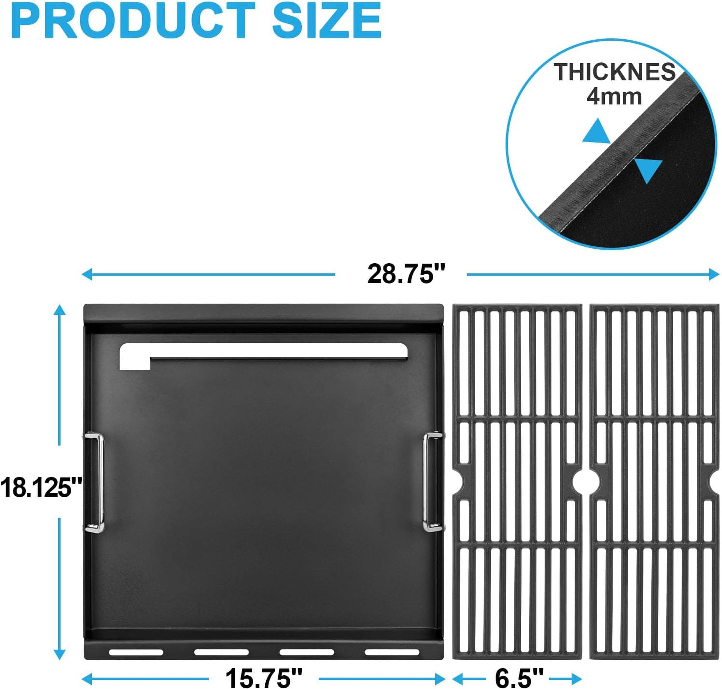 Griddle Inserts for Charbroil Performance 5 Burner Grill, Flat Top Griddle for Charbroil Grill 463275517 463243518 463243519 463275717 463372017 463348017, Replace for G470-0002-W1 G470-0003-W1