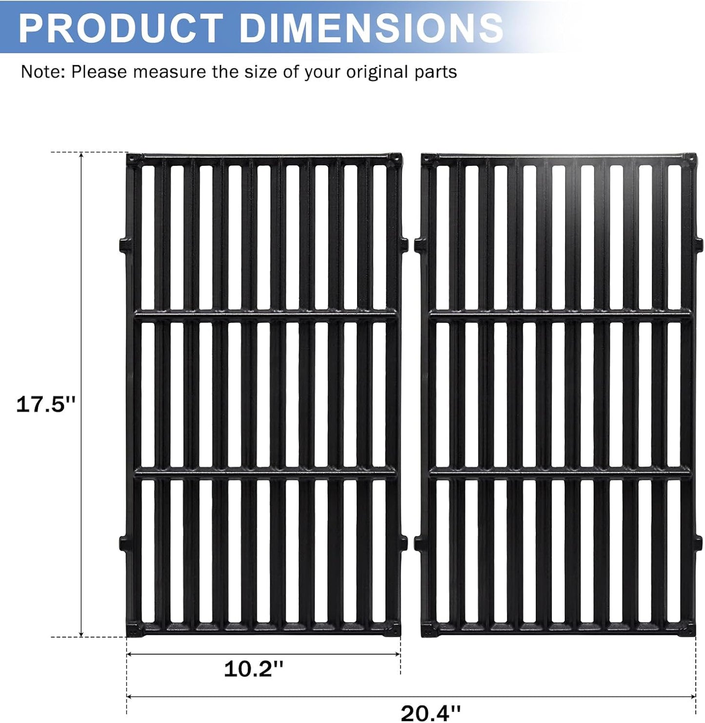 Criditpid Grill Replacement Parts for Weber Spirit I/II 200 with Front Control, 7635 Flavorizer Bars, 69785 Grill Burner Tubes & 7637 Grid Grates Kit for Weber Spirit E210, E220, S210, S220 Grills.