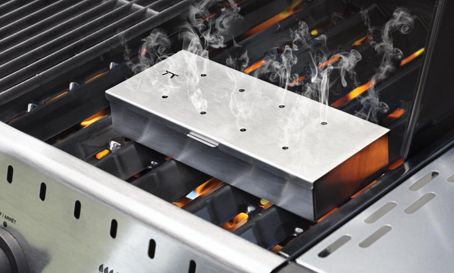 Outset Grill Wood Chip Smoking Box, Stainless Steel