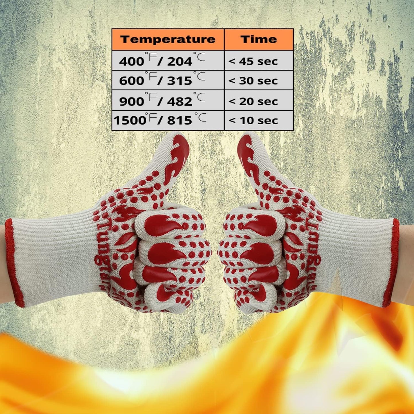 Ove Gloves mit BBQ Heat Proof Oven Mitts 11Inch 1472℉ guantes para Caliente Grill Proof Heat for Men Women BBQ Gloves Bake Gift Set Cooking Gloves for Cooking Grilling Baking Welding (White Red)