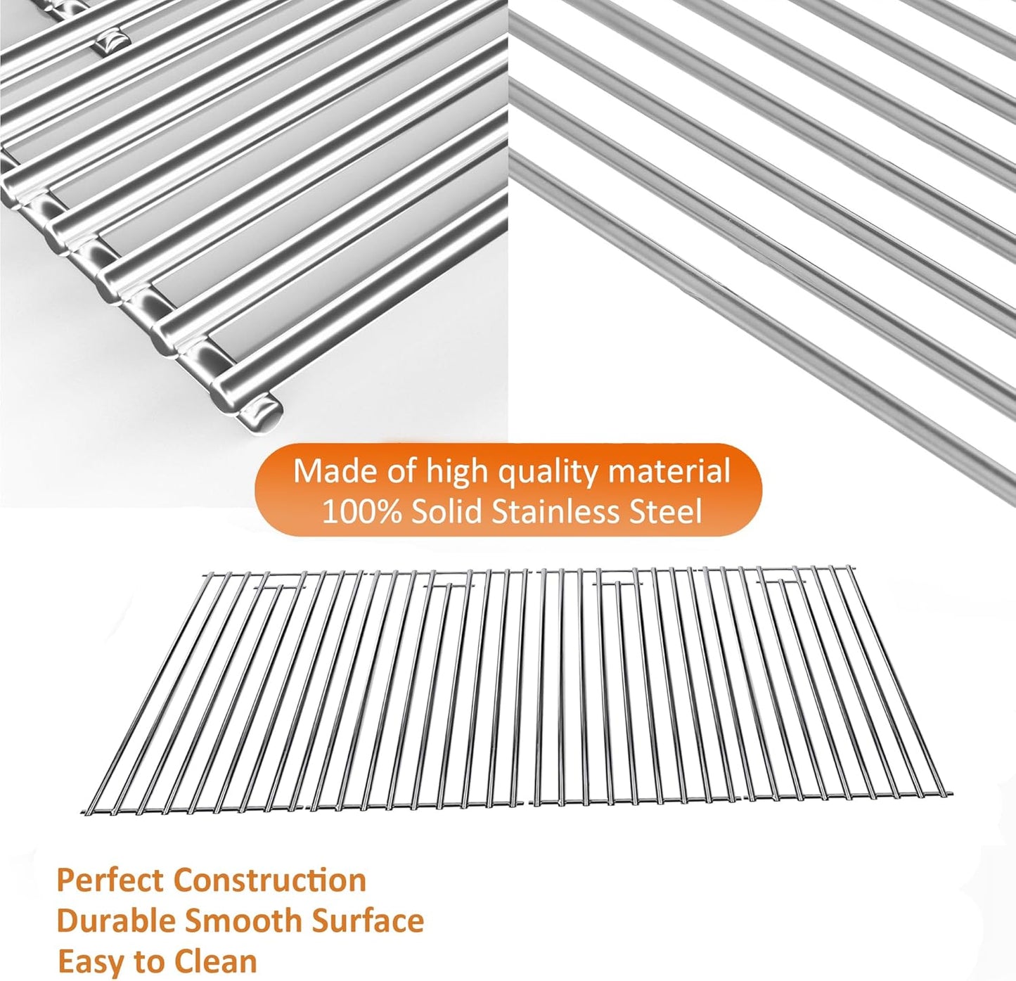 4 Pack Bull BBQ Grill Grate Replacement Parts for Bull 18248 LP, 18249 NG, LP 47628, NG 47629, 57569 NG, 57568 LP, LP 62648, NG 62649 Grill, 19 1/4" x 30"