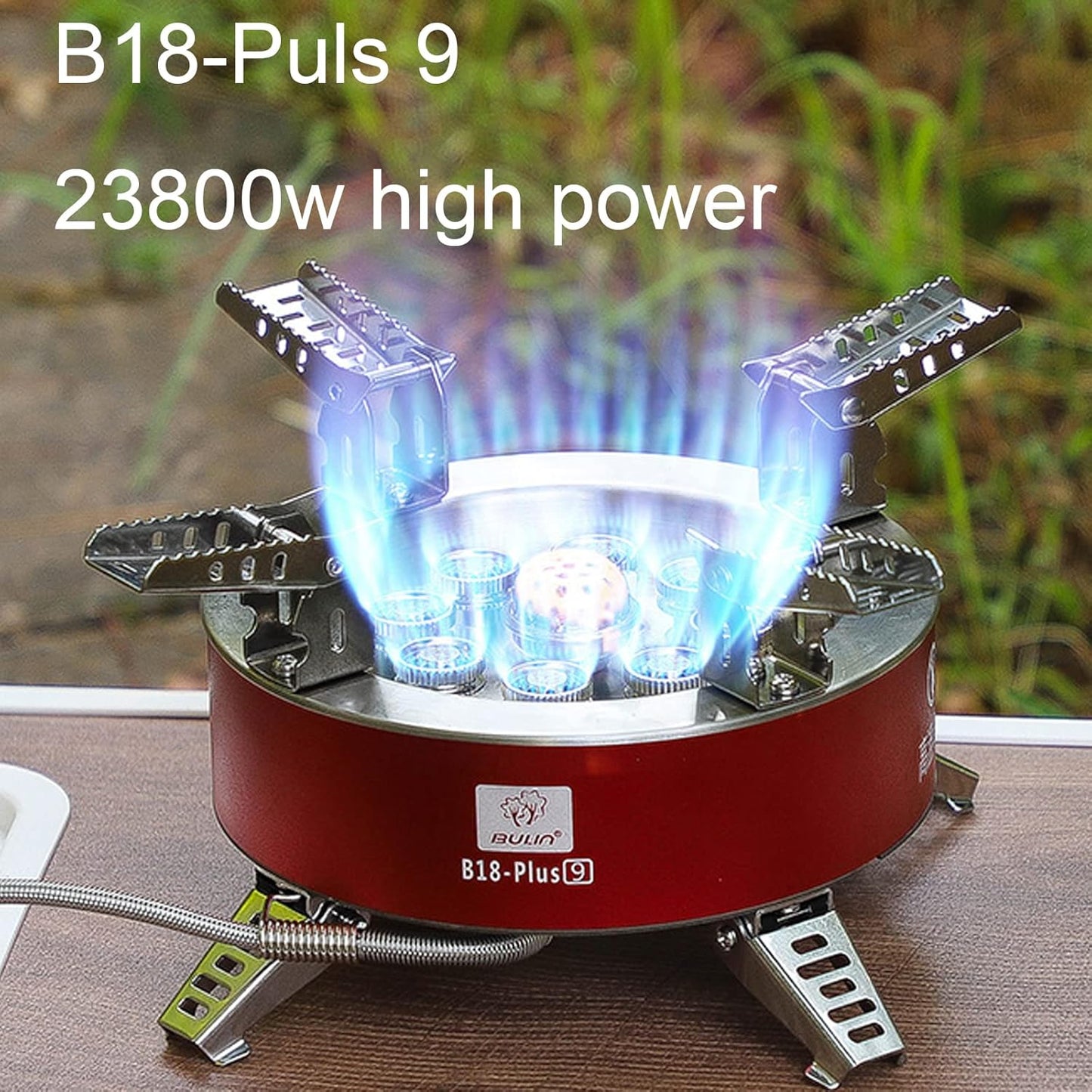 Bulin AirOka B18 Puls 23800W Alloy Portable Picnic Camping Stove Windproof Design Gas Cooking Burner with Piezo Ignition and Carrying Case Foldable Stove for Outdoor BackpackingHikingPicnicCar