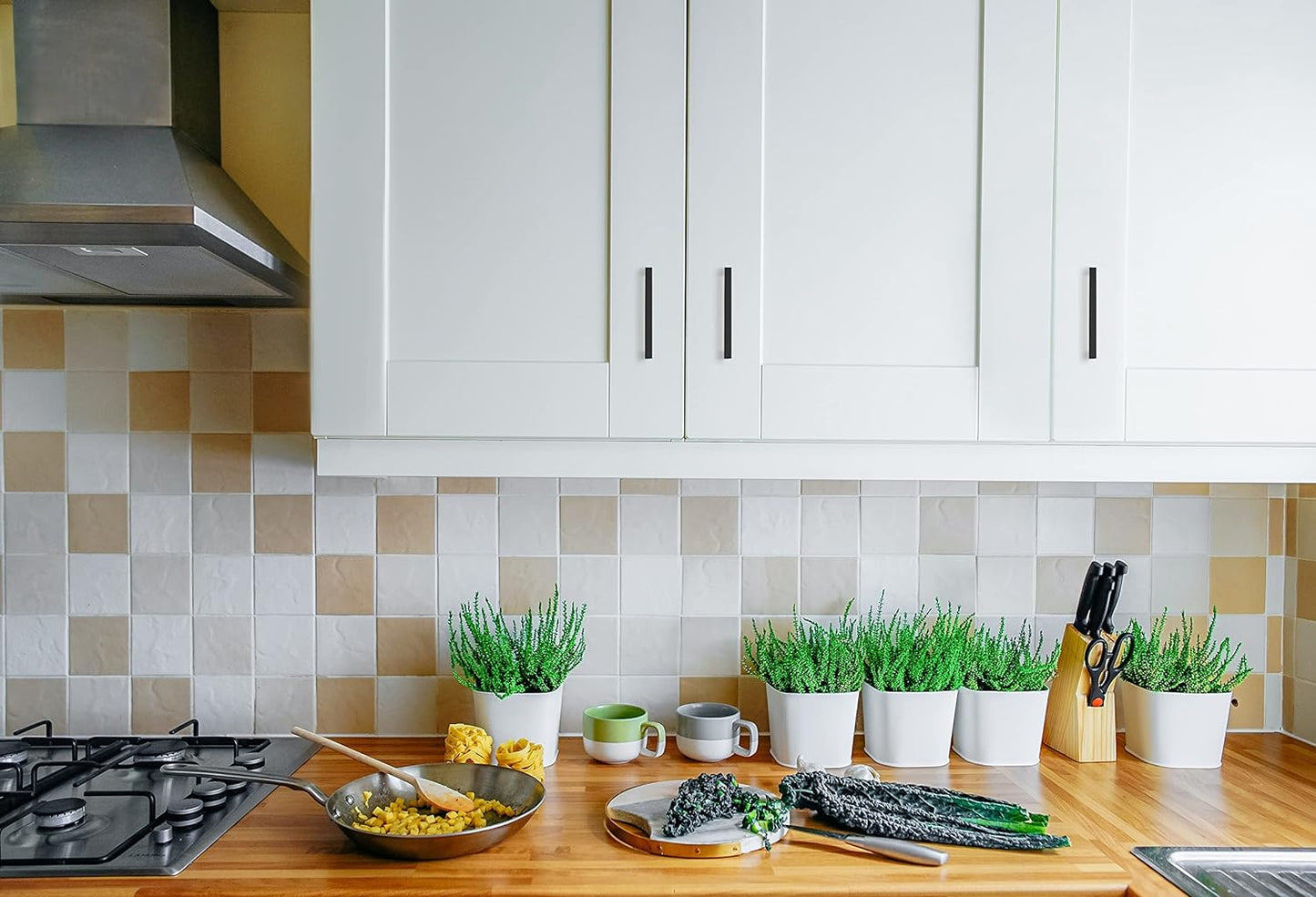 Ravinte 30 Pack Solid 3-1/2 Inch Center to Center Slim Square Bar Drawer Handles Cabinet Hardware - Matte Black Kitchen Pulls