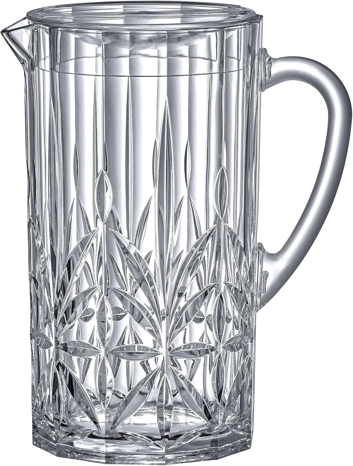 Amazing Abby - Stately - Acrylic Pitcher (80 oz), Clear Plastic Water Pitcher with Lid, Fridge Jug, BPA-Free, Shatter-Proof, Great for Iced Tea, Sangria, Lemonade, Juice, Milk, and More