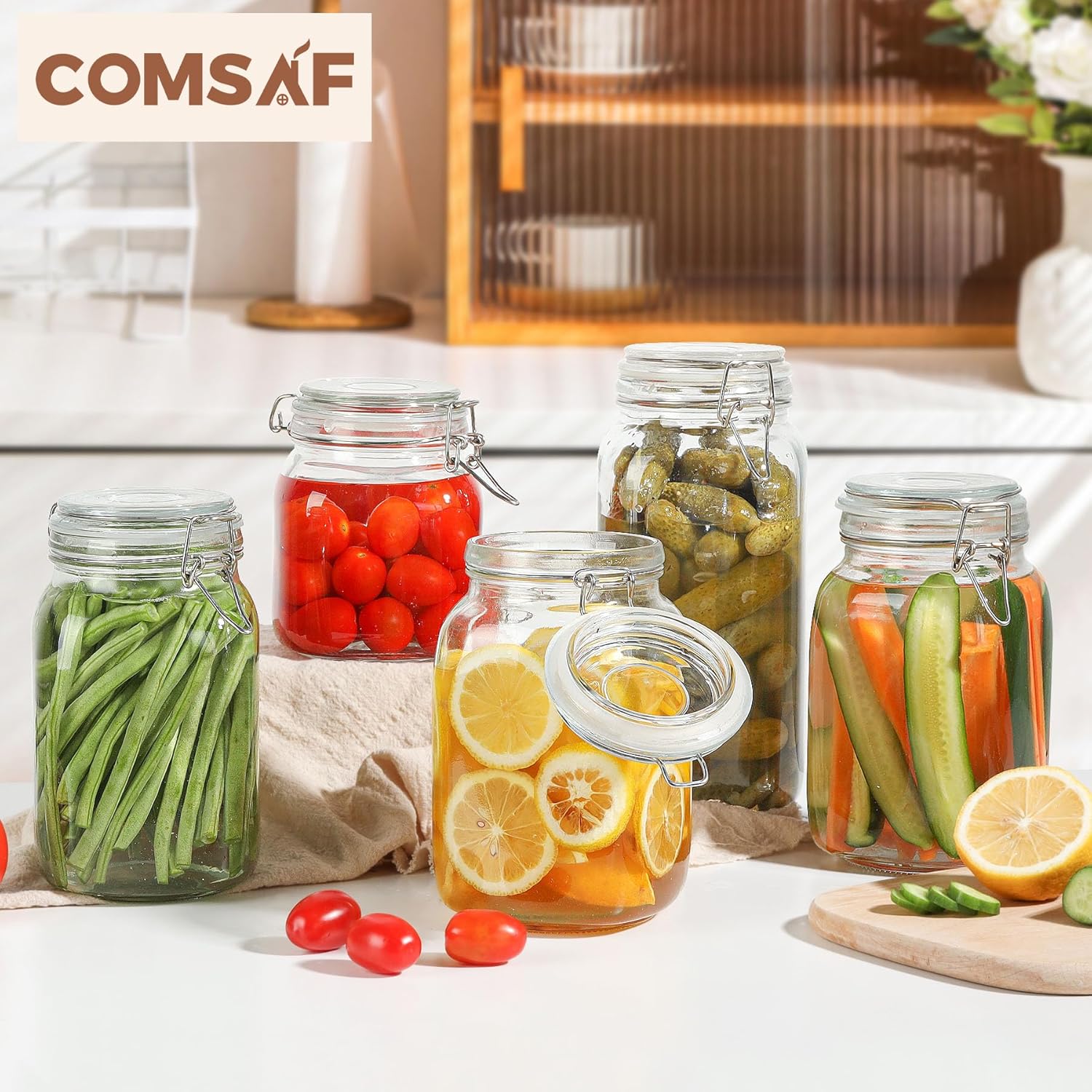 ComSaf Airtight Glass Canister Set - Thumbnail 2