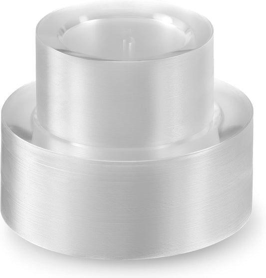 Munfix 100 Clear Plastic Plates Set, 50 Pcs 10 Inch Plastic Dinner Plates and 50 Pcs 7 Inch Plastic Dessert Plates, Elegant Fancy Heavy Duty Disposable Plates for Party, Wedding, Clear