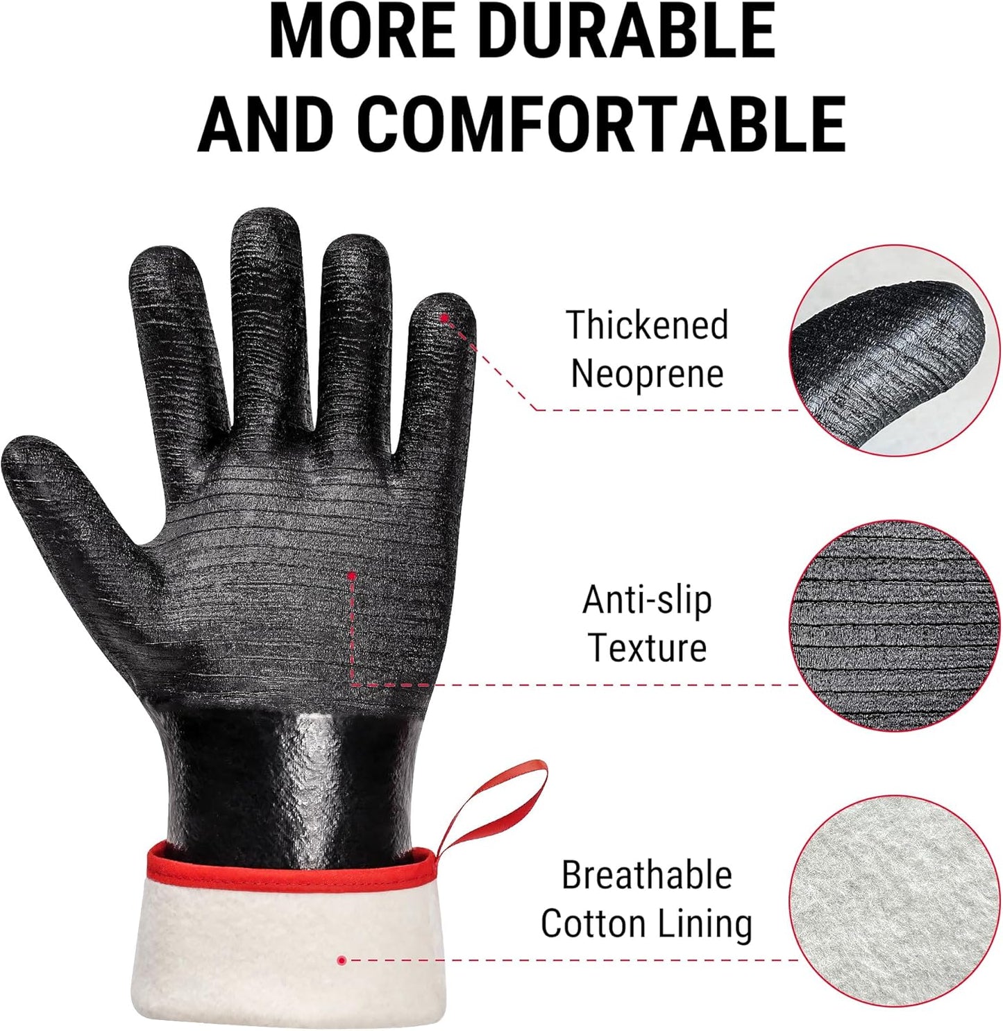 ThermoPro 932°F Heat Resistant BBQ Gloves, 14" Waterproof Oven & Grill Gloves, Oil & Slip-Resistant Neoprene Grill Mitts for BBQ, Fire Pit, Rotisserie, Smoker Accessories Gifts for Men and Women