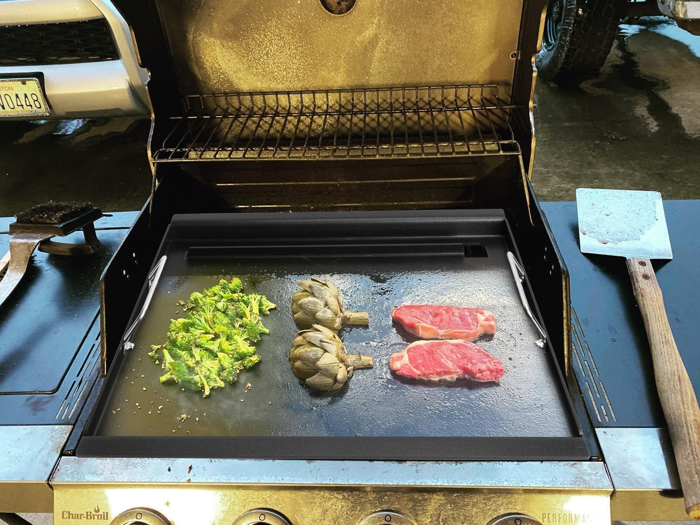 Full Size Griddle Inserts for Char-Broil Performance 4 Burner Series, Flat Top Griddle for Charbroil 463347017 463377017 463376018P2 463376117 463377117 Grill, Replace for G470-0002-W1 G470-0003-W1